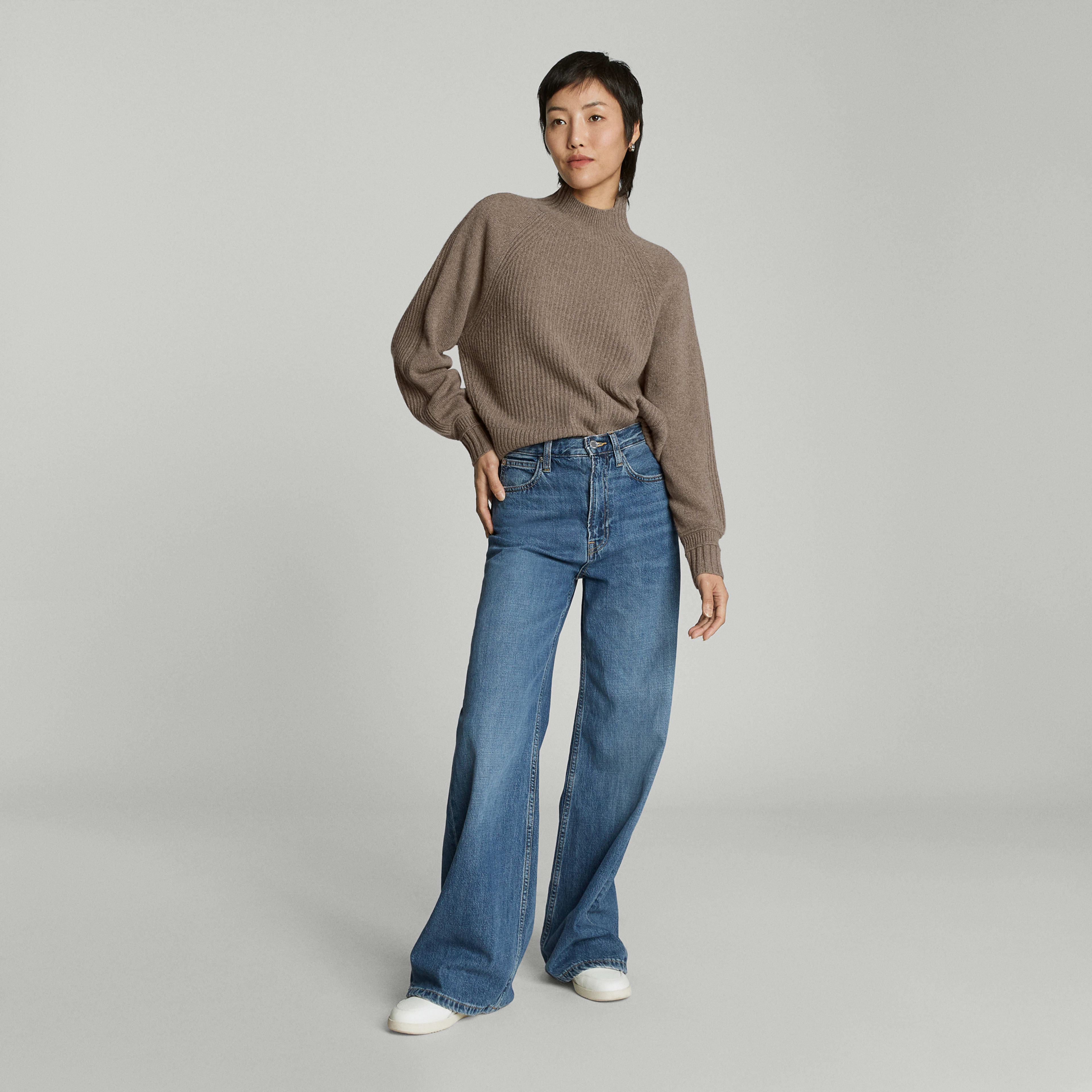 Ribbed Turtleneck-Taupe main image 0