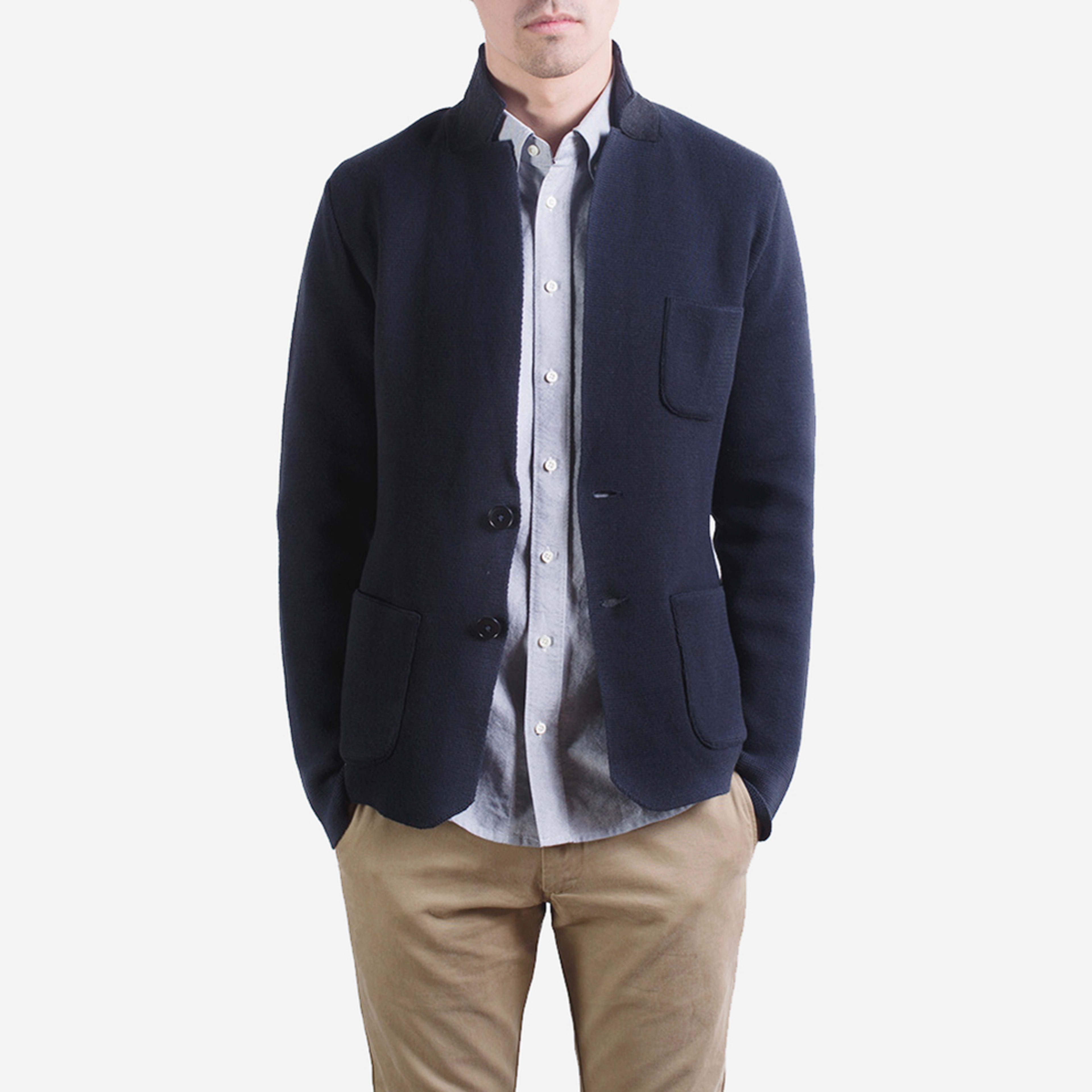 The Slim Sweater Blazer Navy Everlane