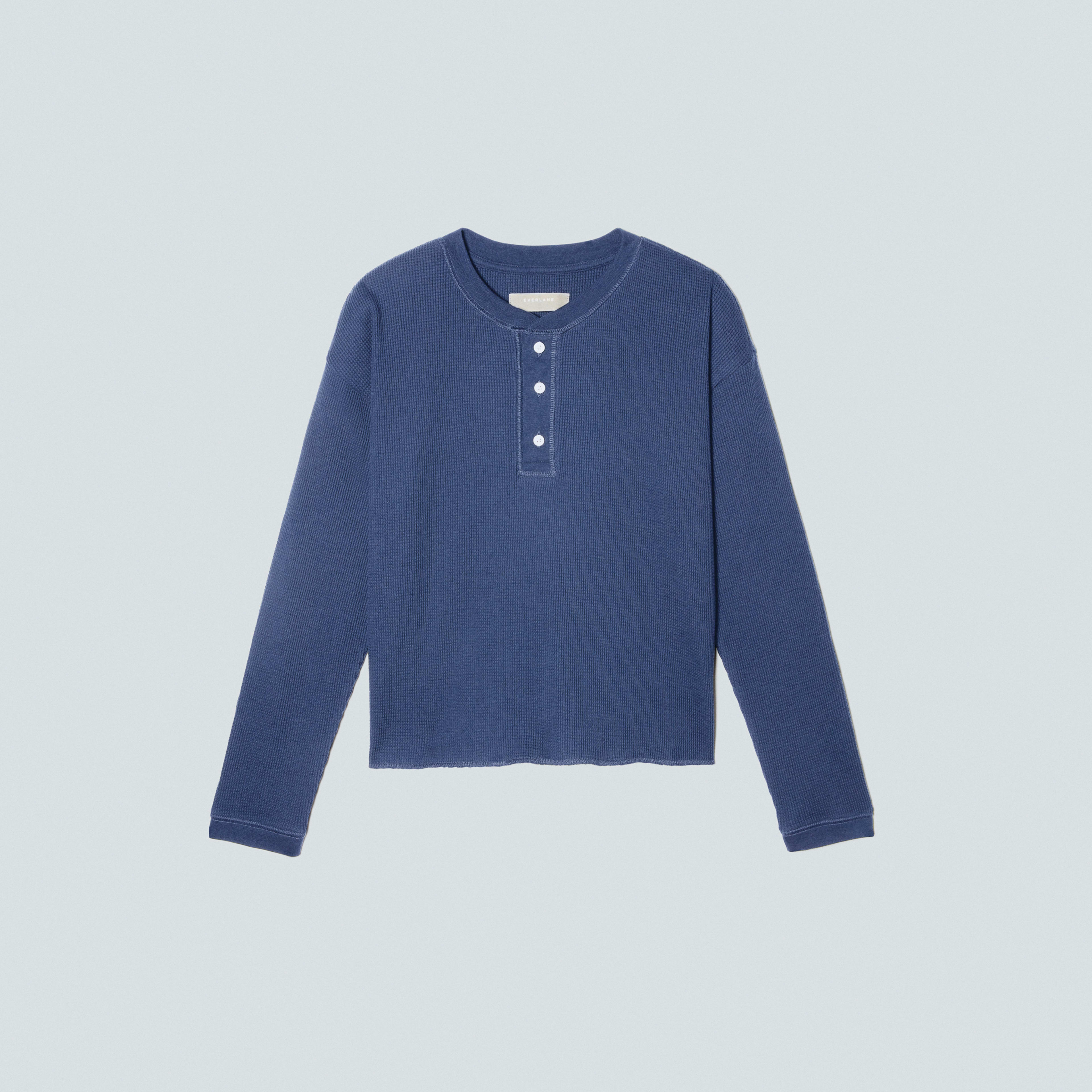 Corridor Waffle Henley in Navy