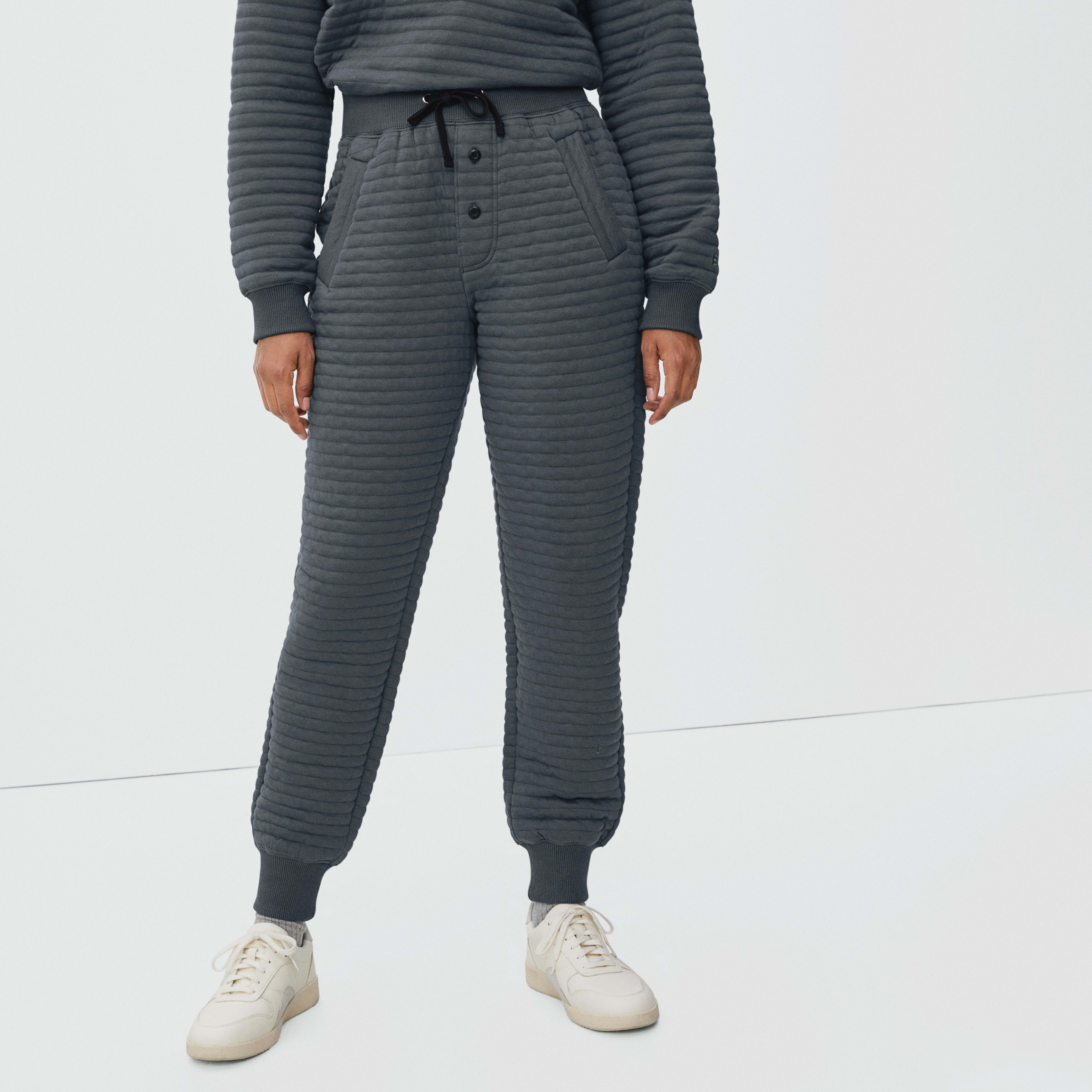 The Organic Cotton Quilted Jogger Slate Everlane