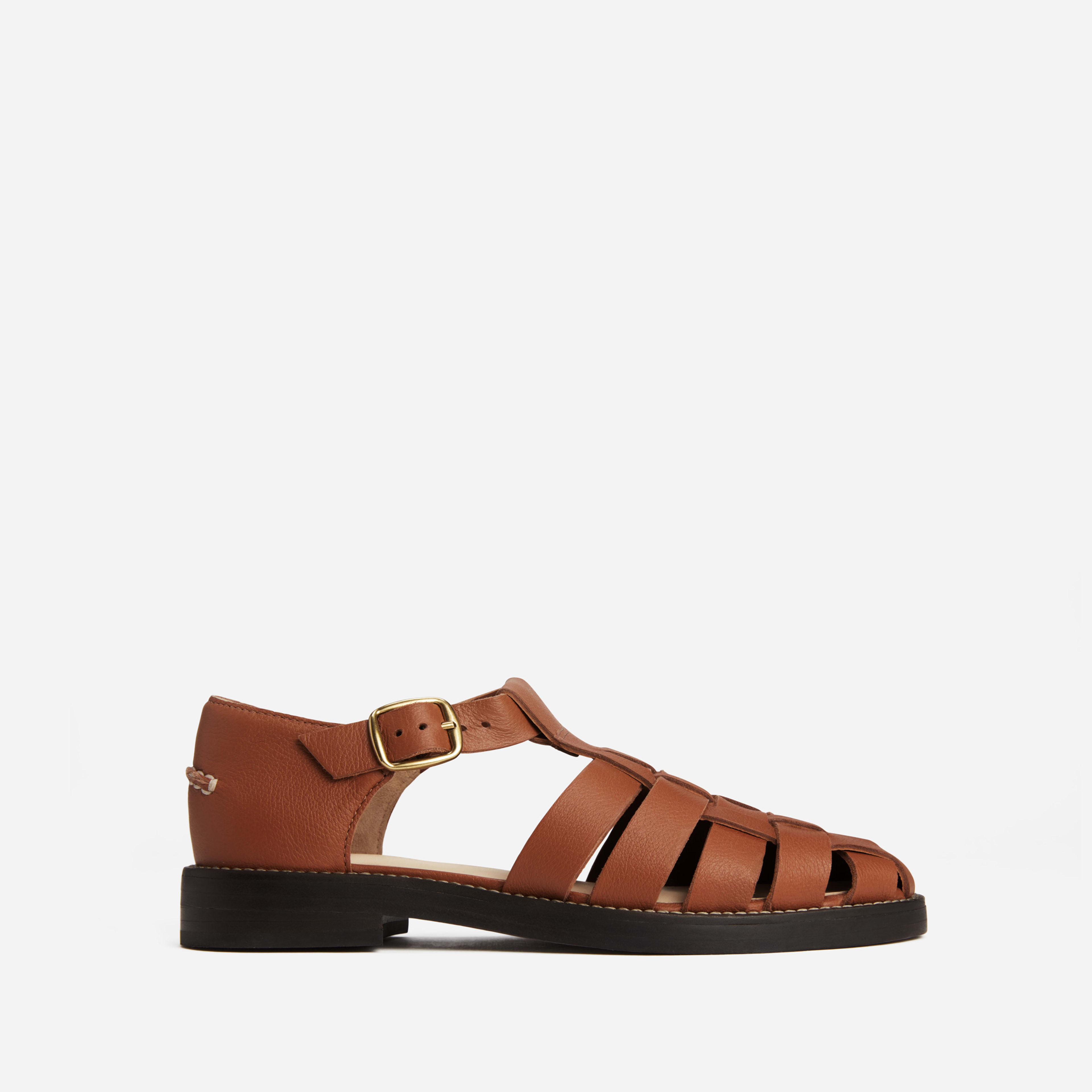 Leather Fisherman Sandal by Everlane in Adobe Brown, Size 7