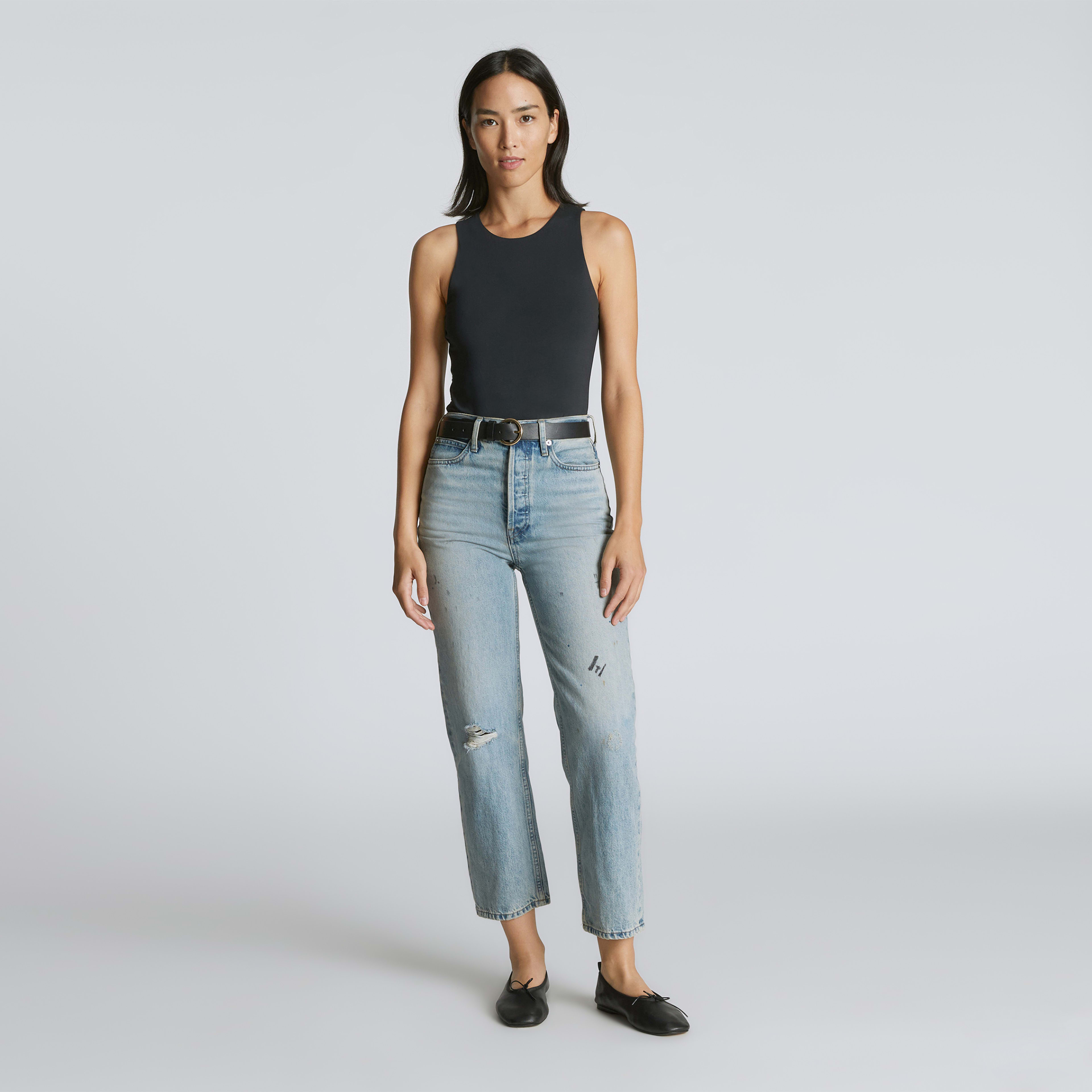 The Cutaway Tank Bodysuit Black Everlane