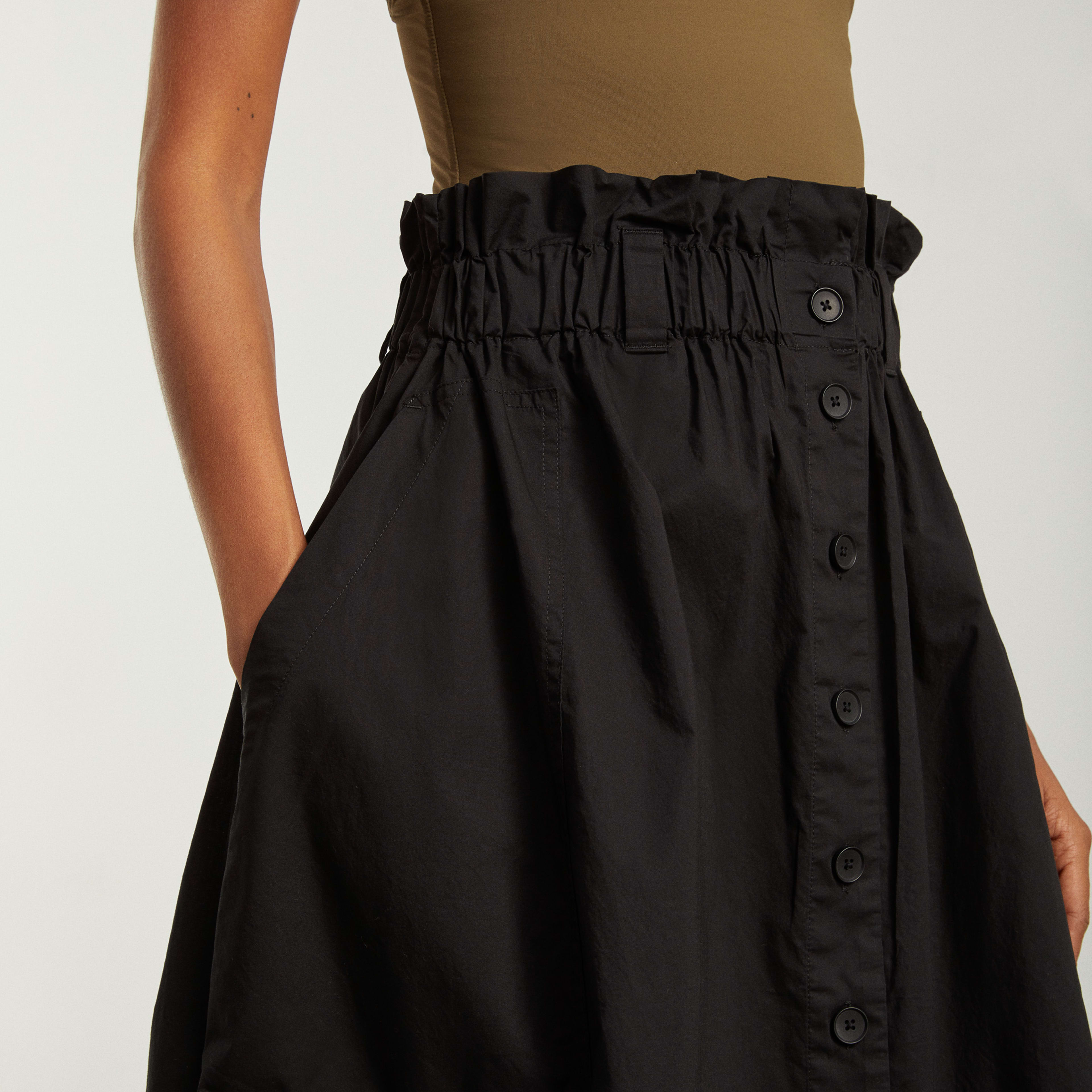 The Easy ButtonFront Skirt Black Everlane