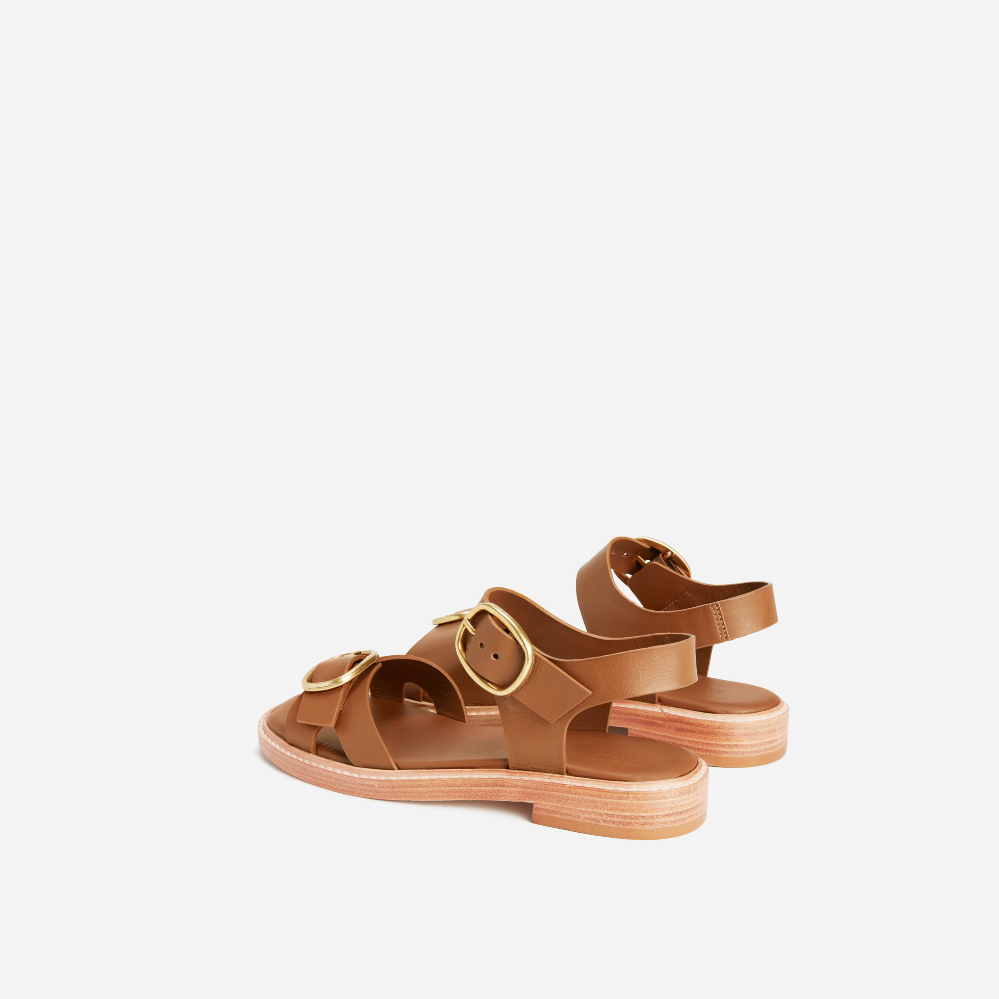 The Twin Buckle Sandal Brown Sugar Everlane