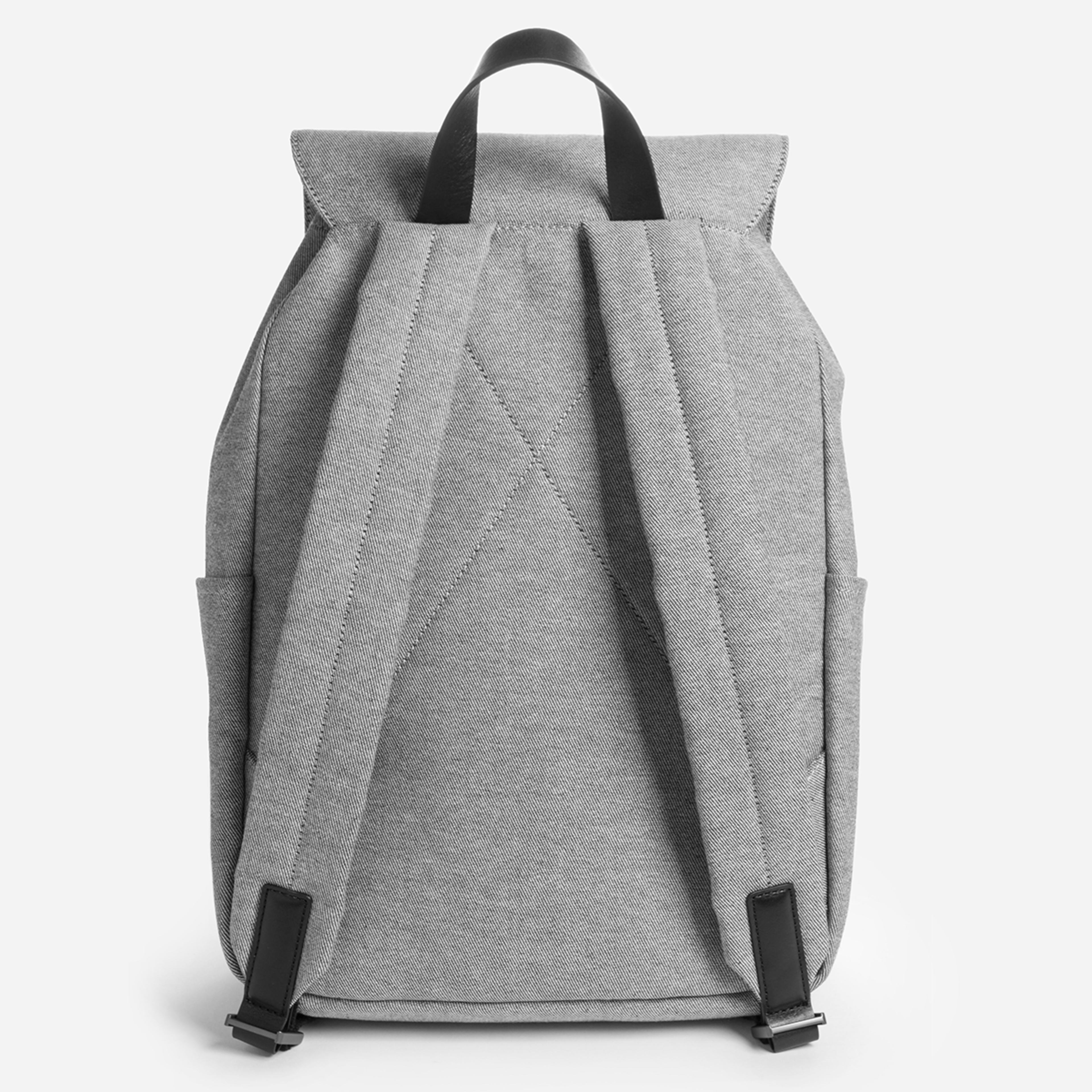 The Modern Snap Backpack Reverse Denim + Black Leather Everlane