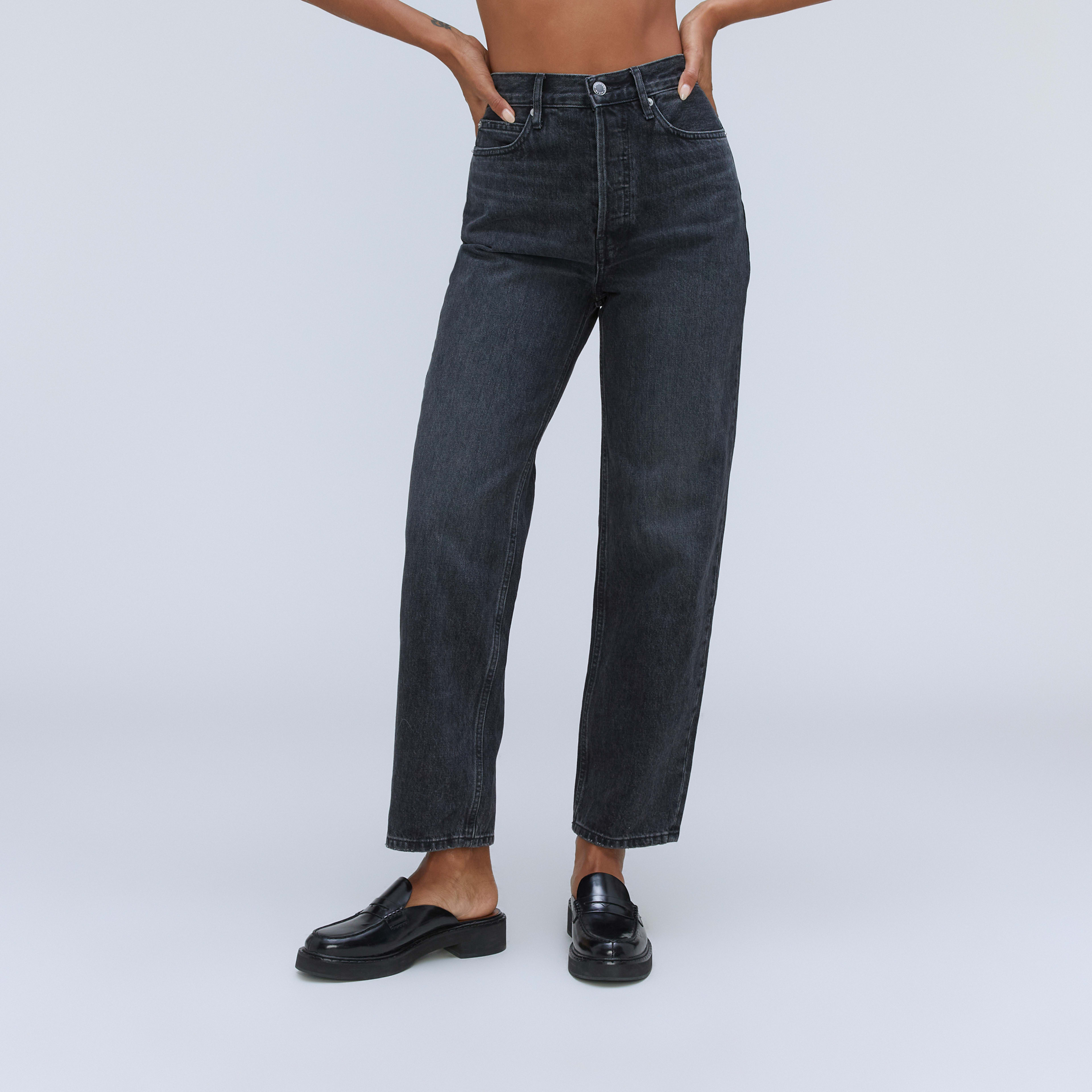 The Rigid Way-HighÂ® Jean Worn-In Black â Everlane