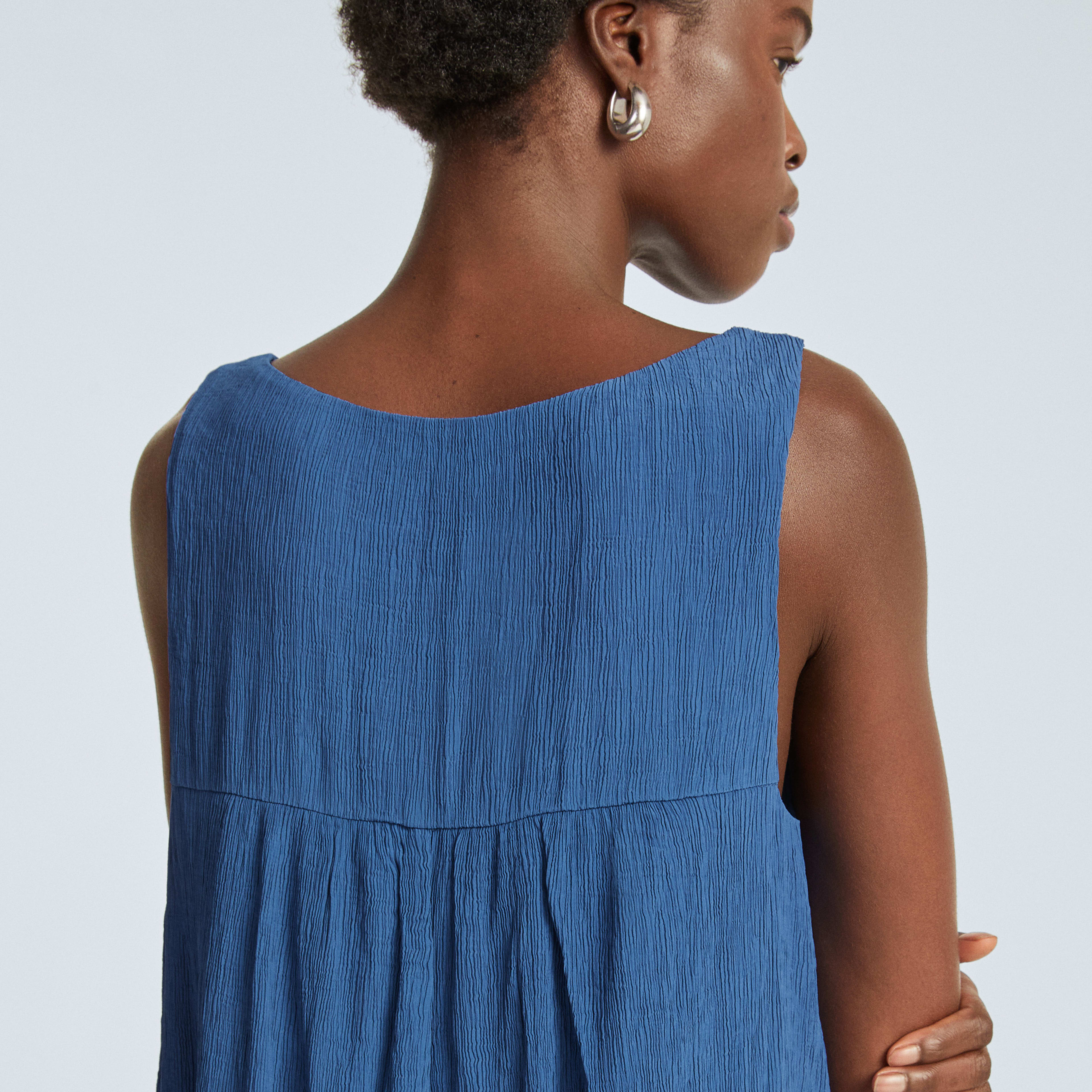 The Naia™ Ripple Tank Dress Deep Blue Everlane