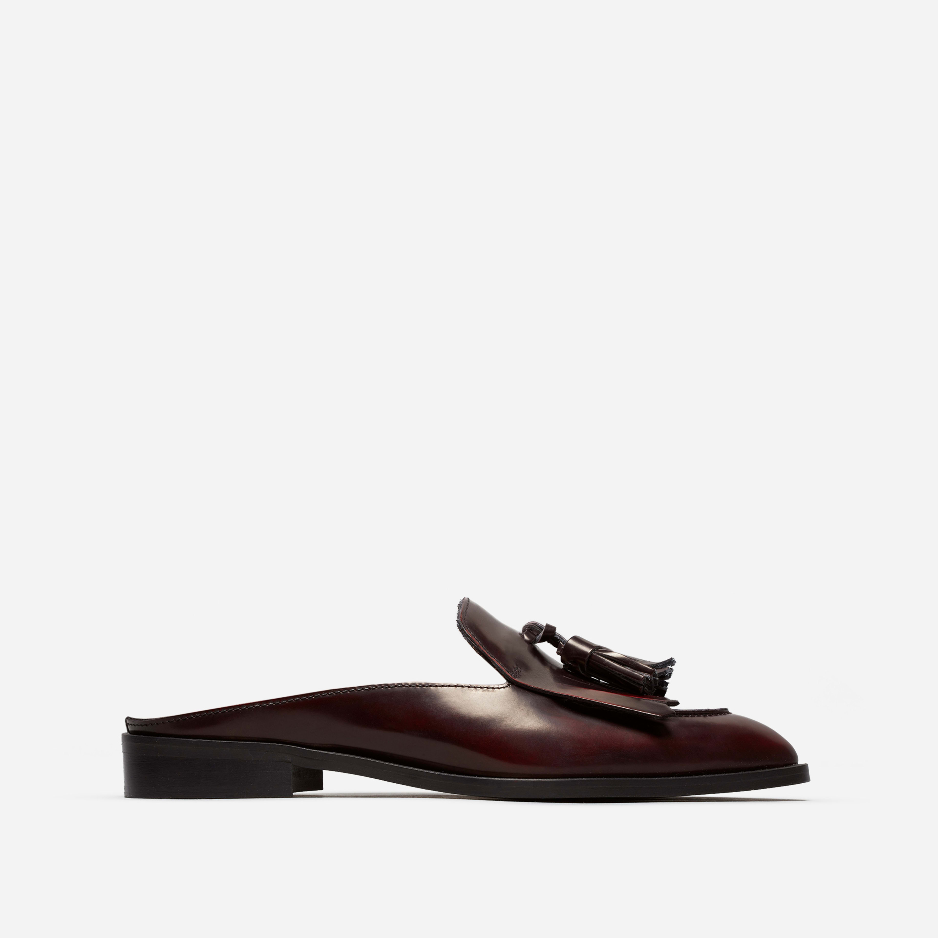 The Modern Tassel Loafer Mule Burgundy Everlane