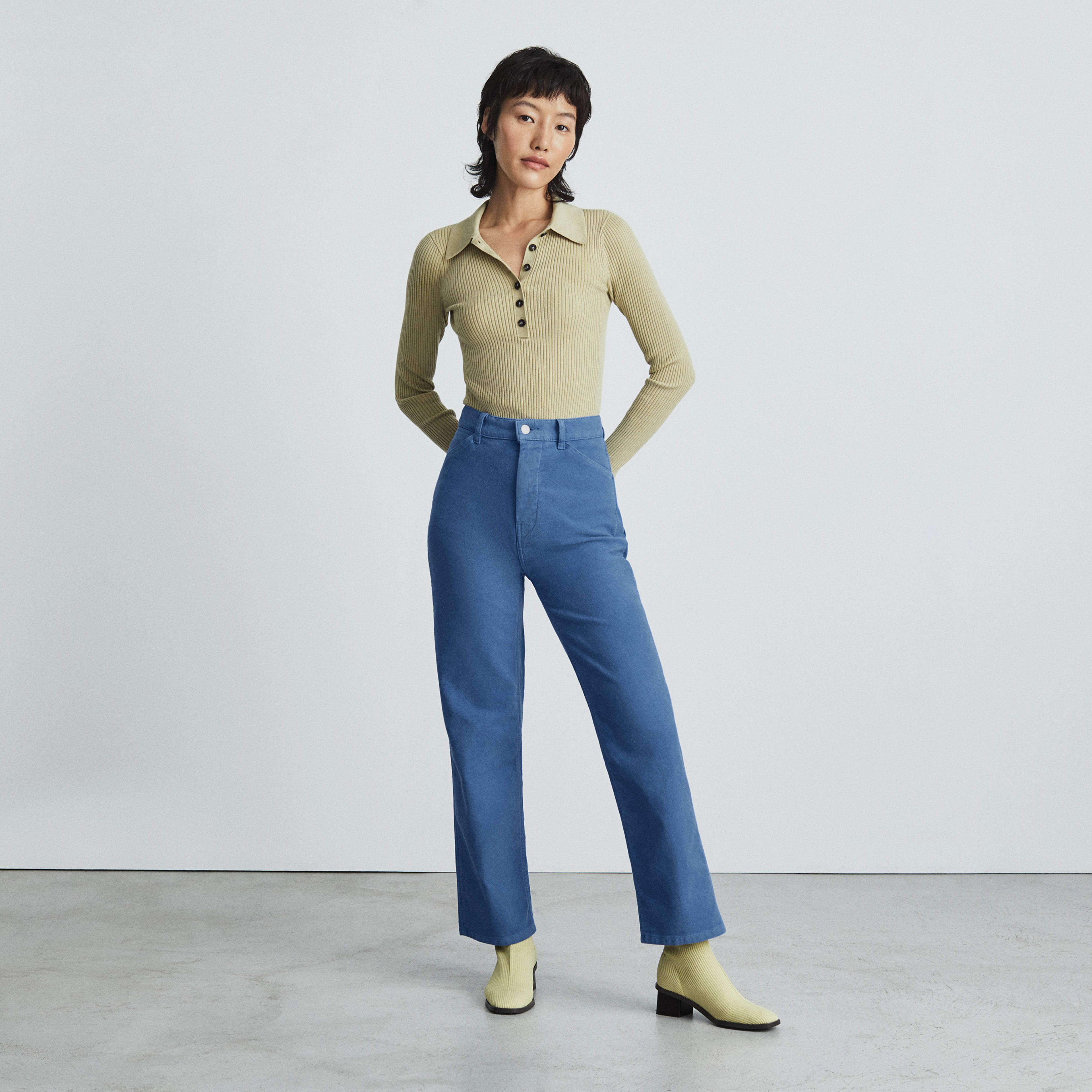 The Moleskin WayHigh Pant Dark Steel Blue Everlane
