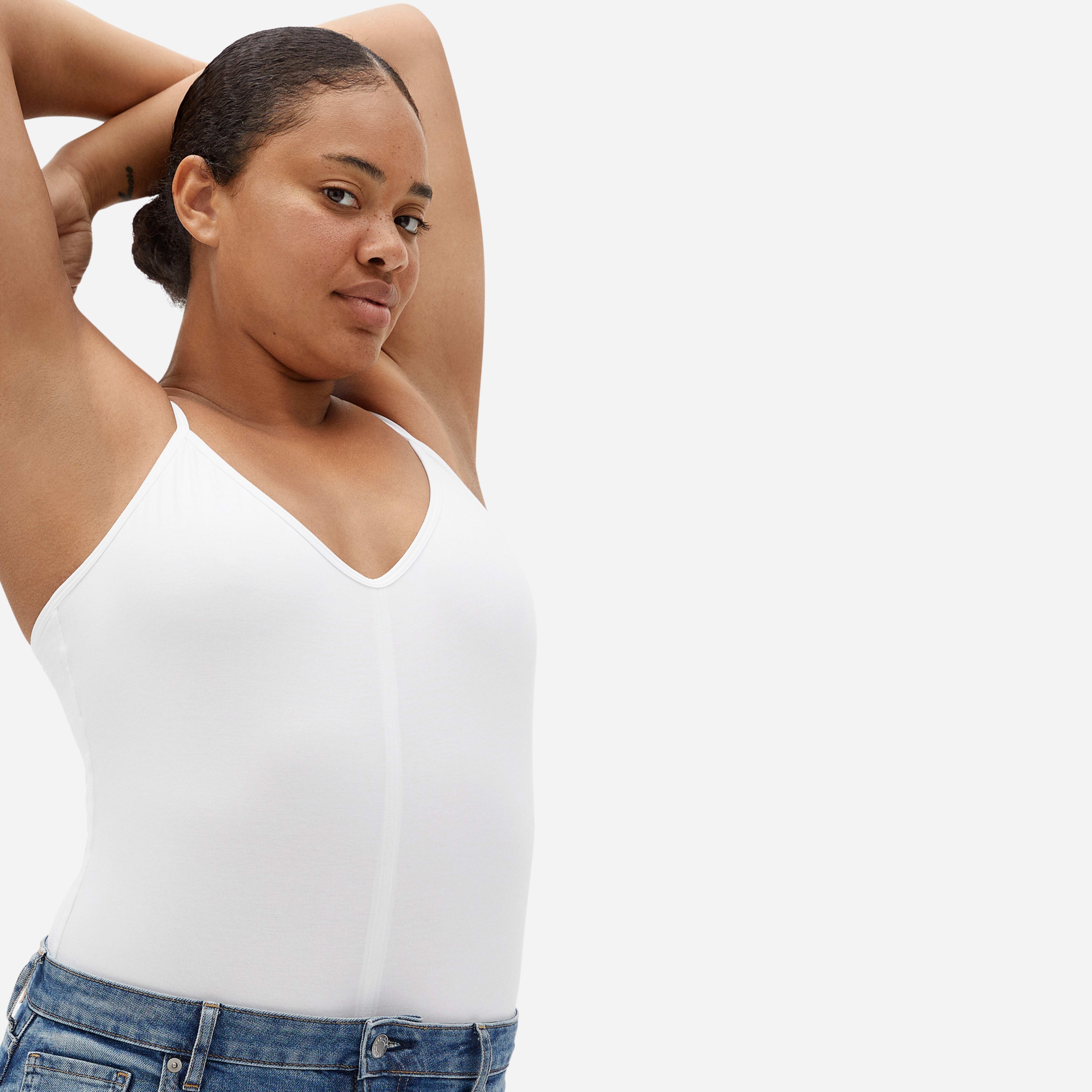 The Cami Bodysuit White Everlane