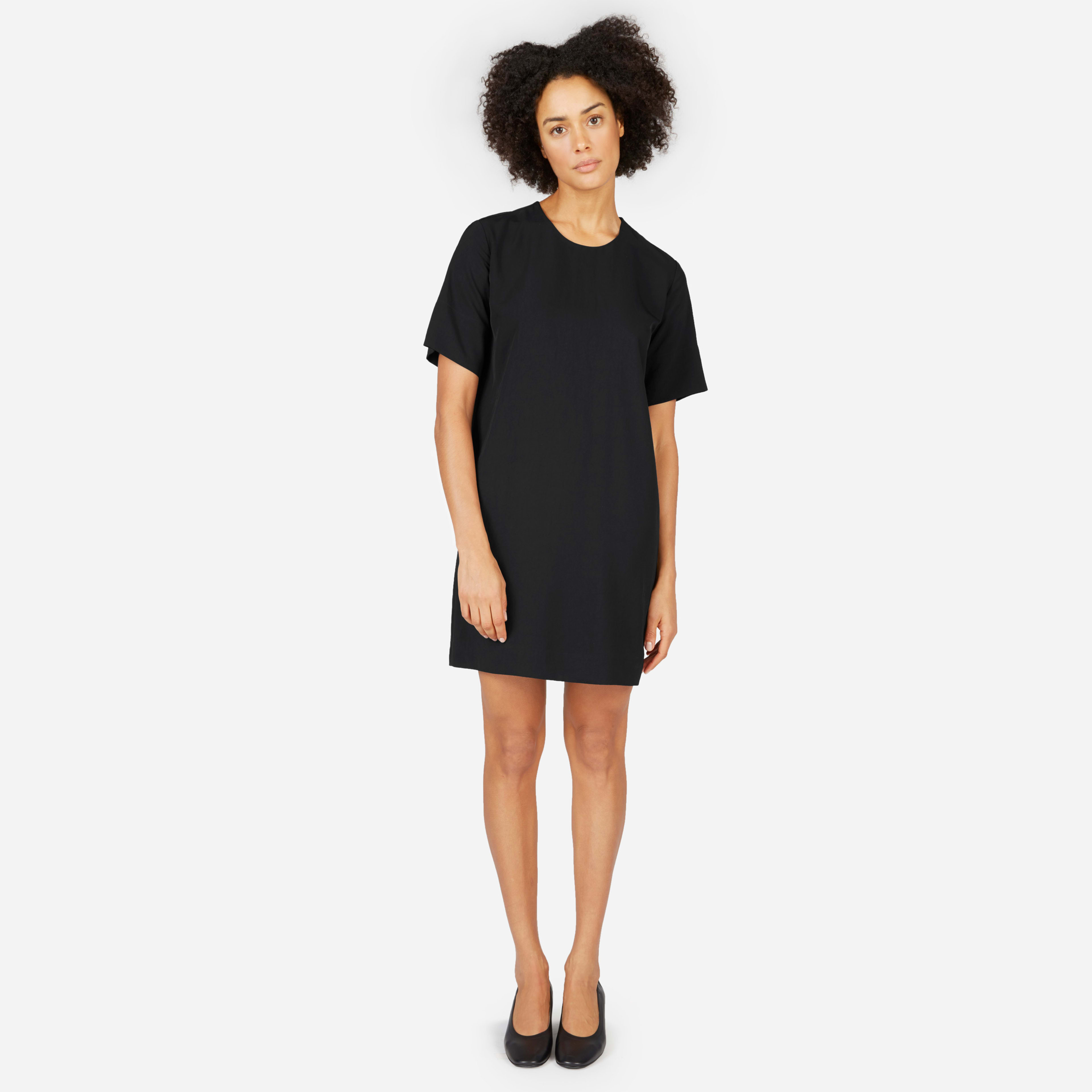 The Japanese GoWeave Zip Tee Dress Black Everlane