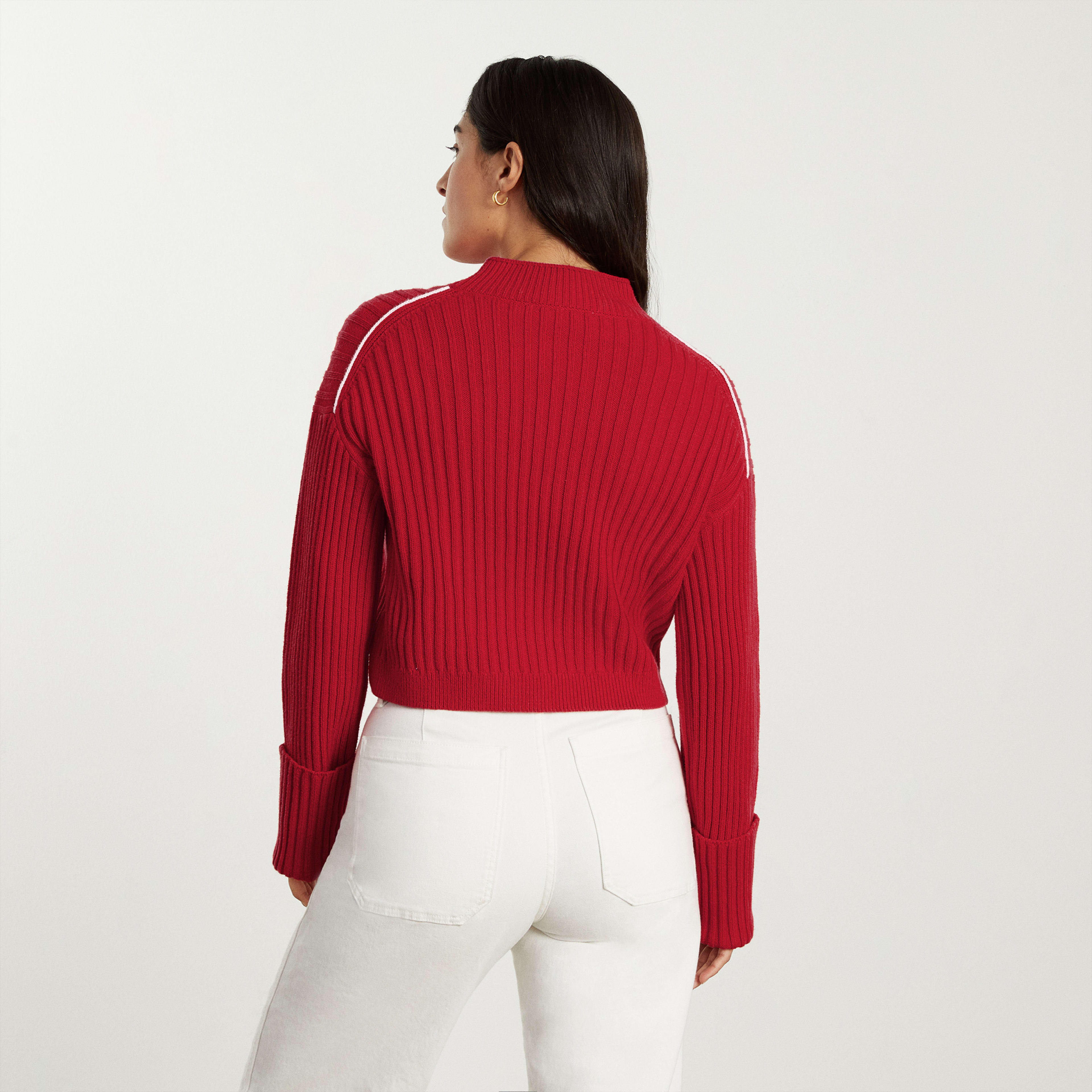 The Cotton Ribbed Rollneck Sweater Goji Berry Everlane