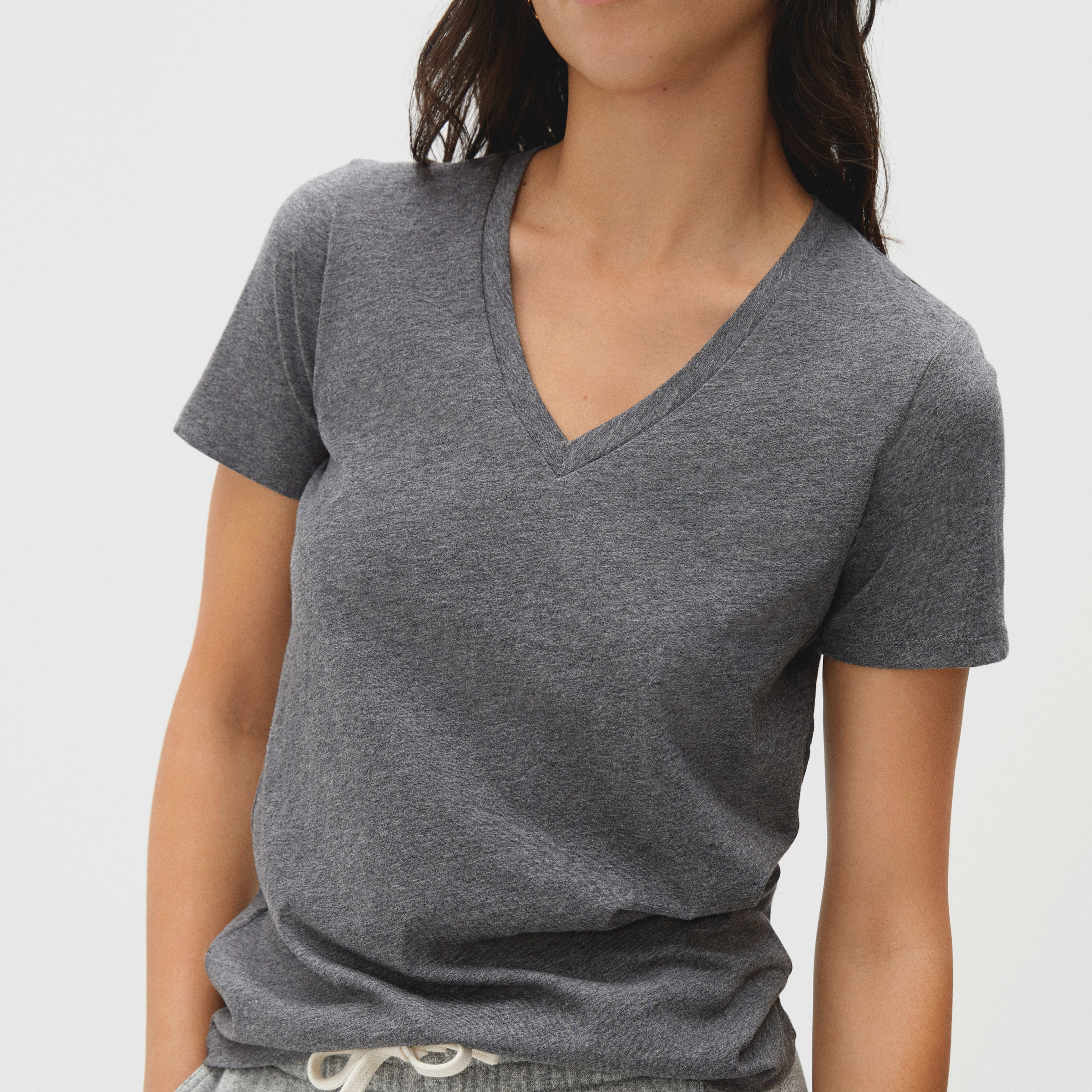 The Organic Cotton VNeck Charcoal Everlane