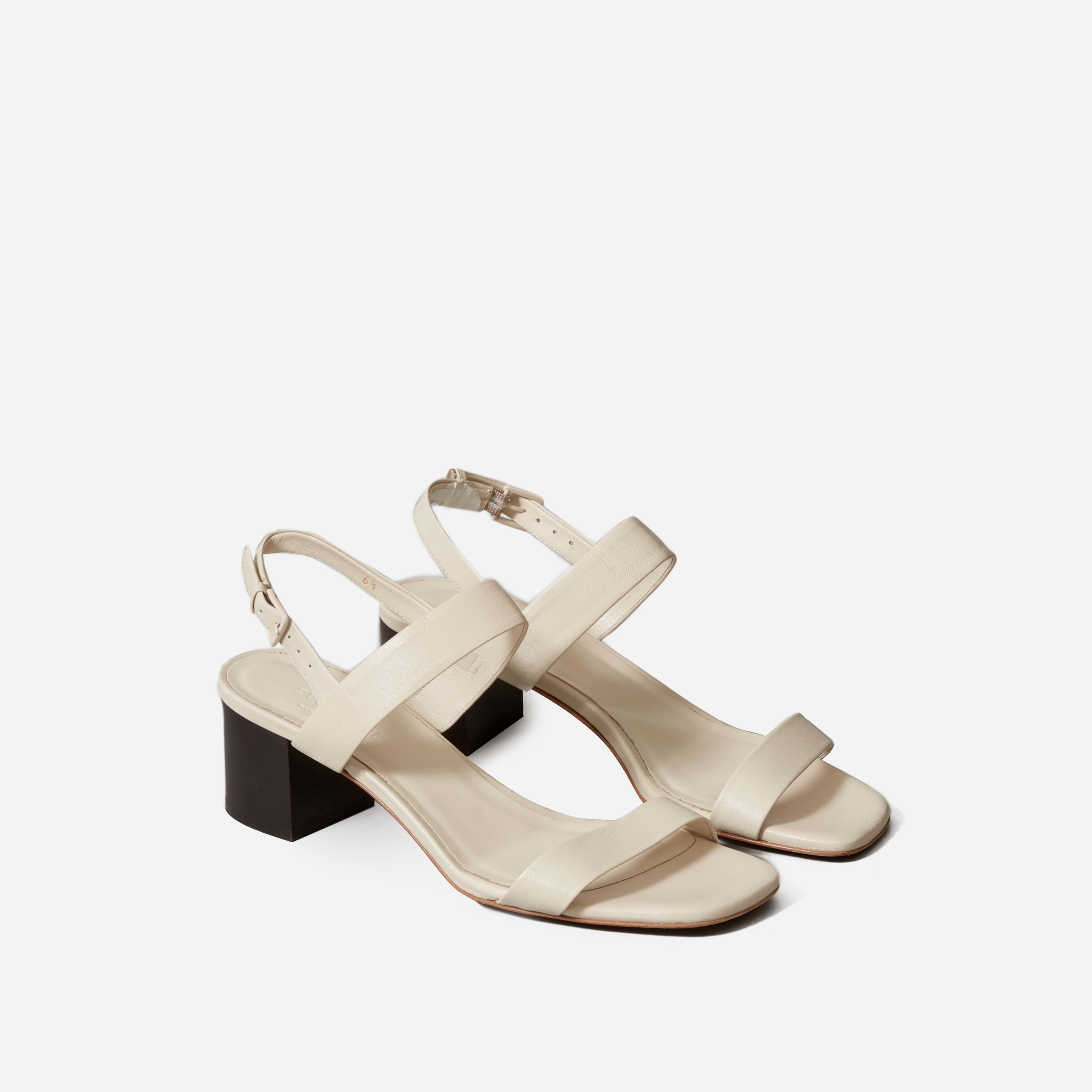 The DoubleStrap Block Heel Sandal Bone Everlane