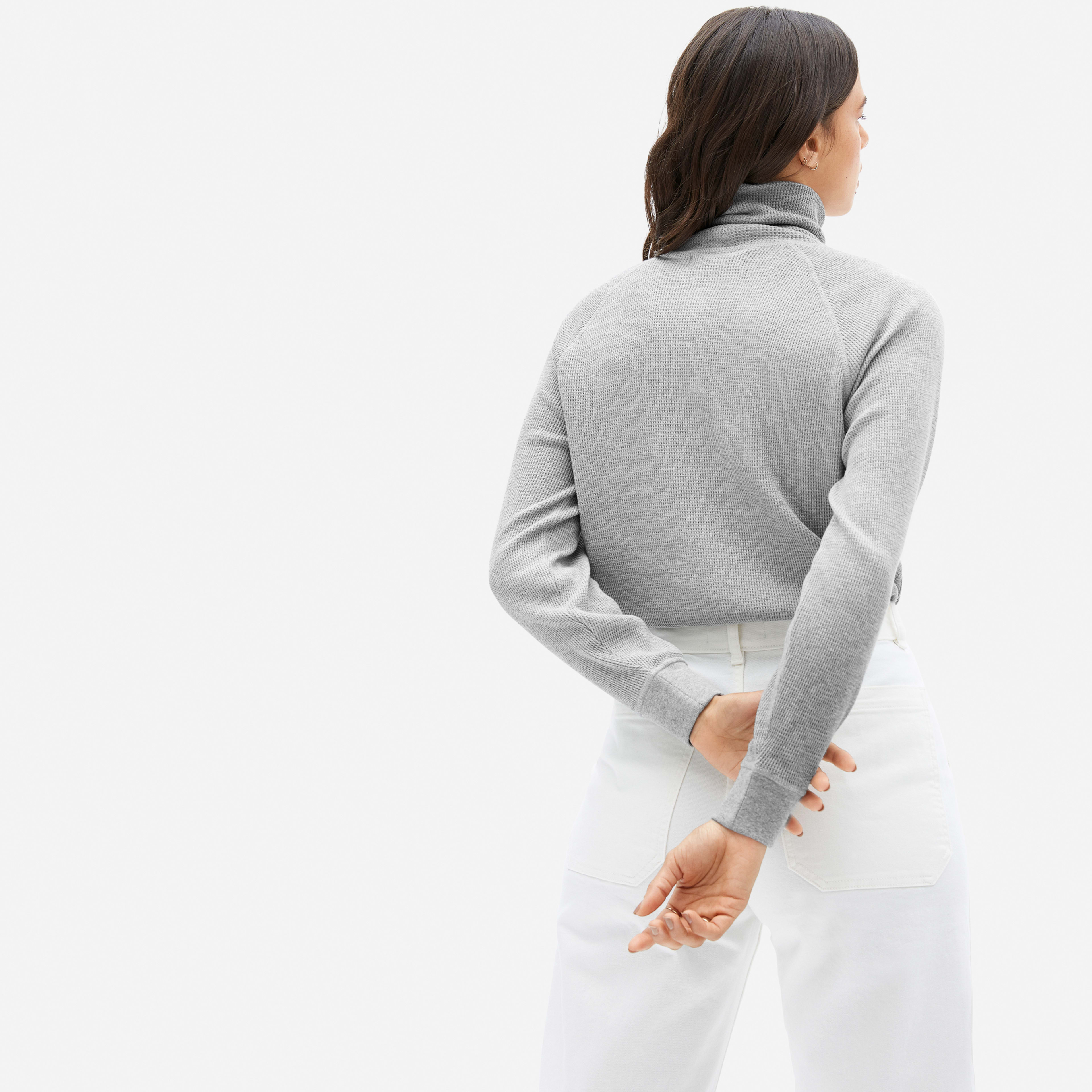The Organic Cotton Turtleneck Waffle Tee Heathered Grey – Everlane