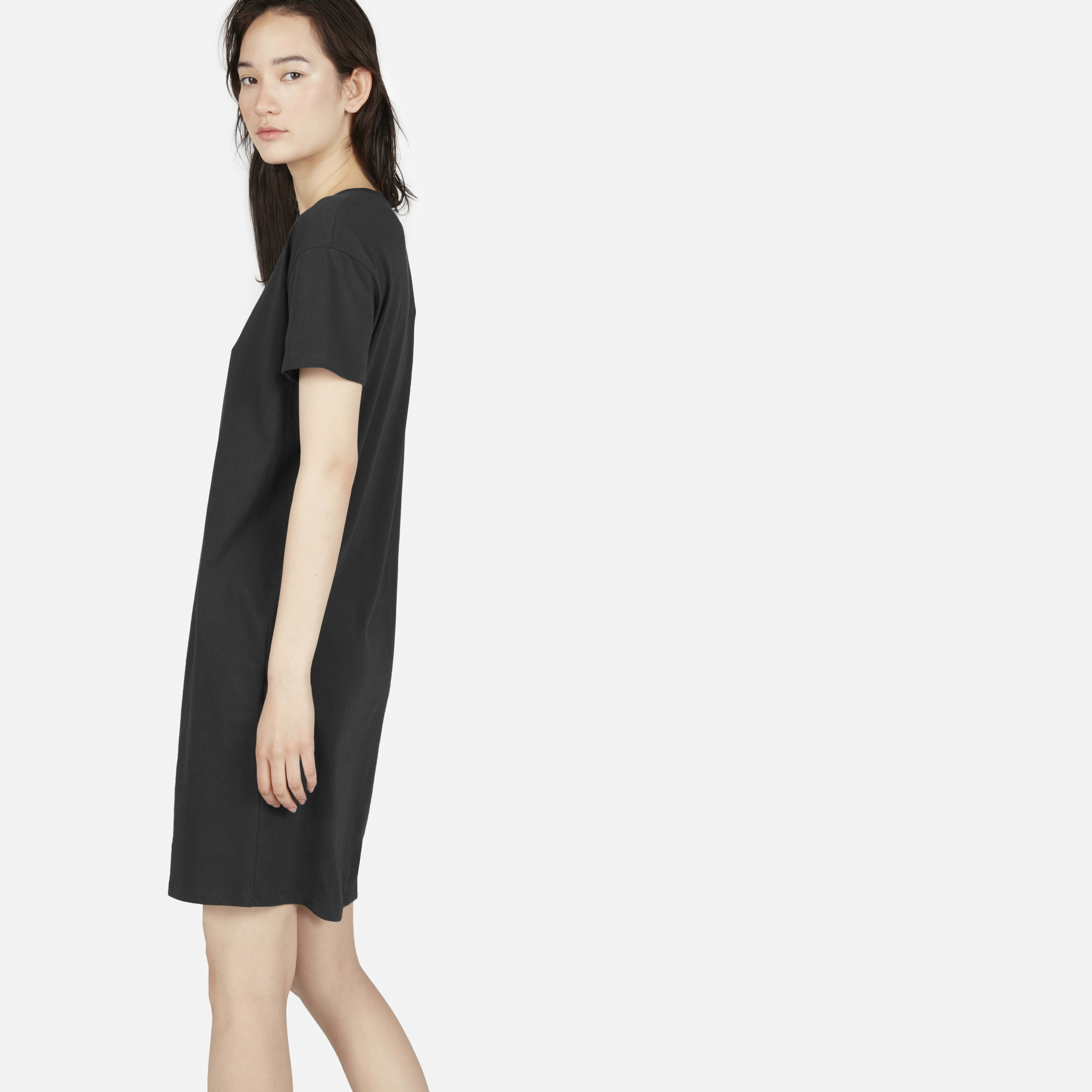 The Cotton Box-Cut Tee Dress Washed Black – Everlane