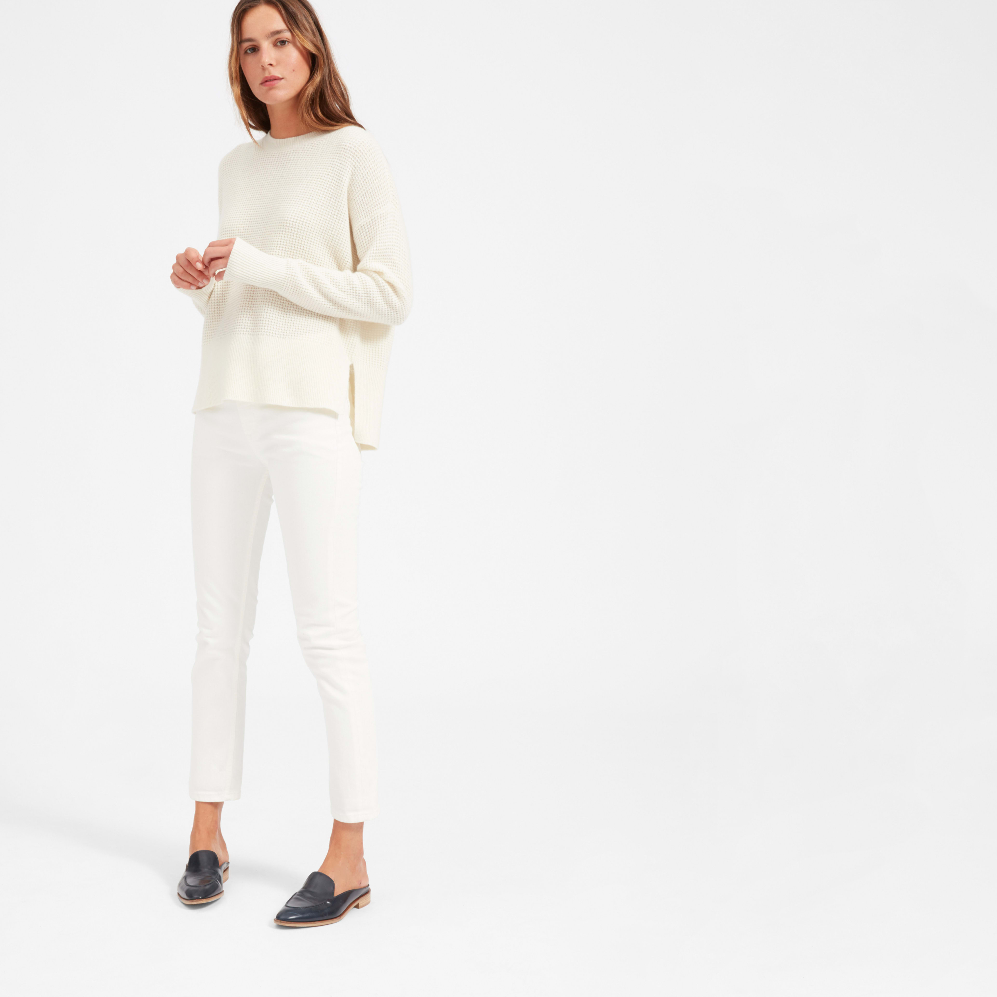 everlane waffle cashmere sweater