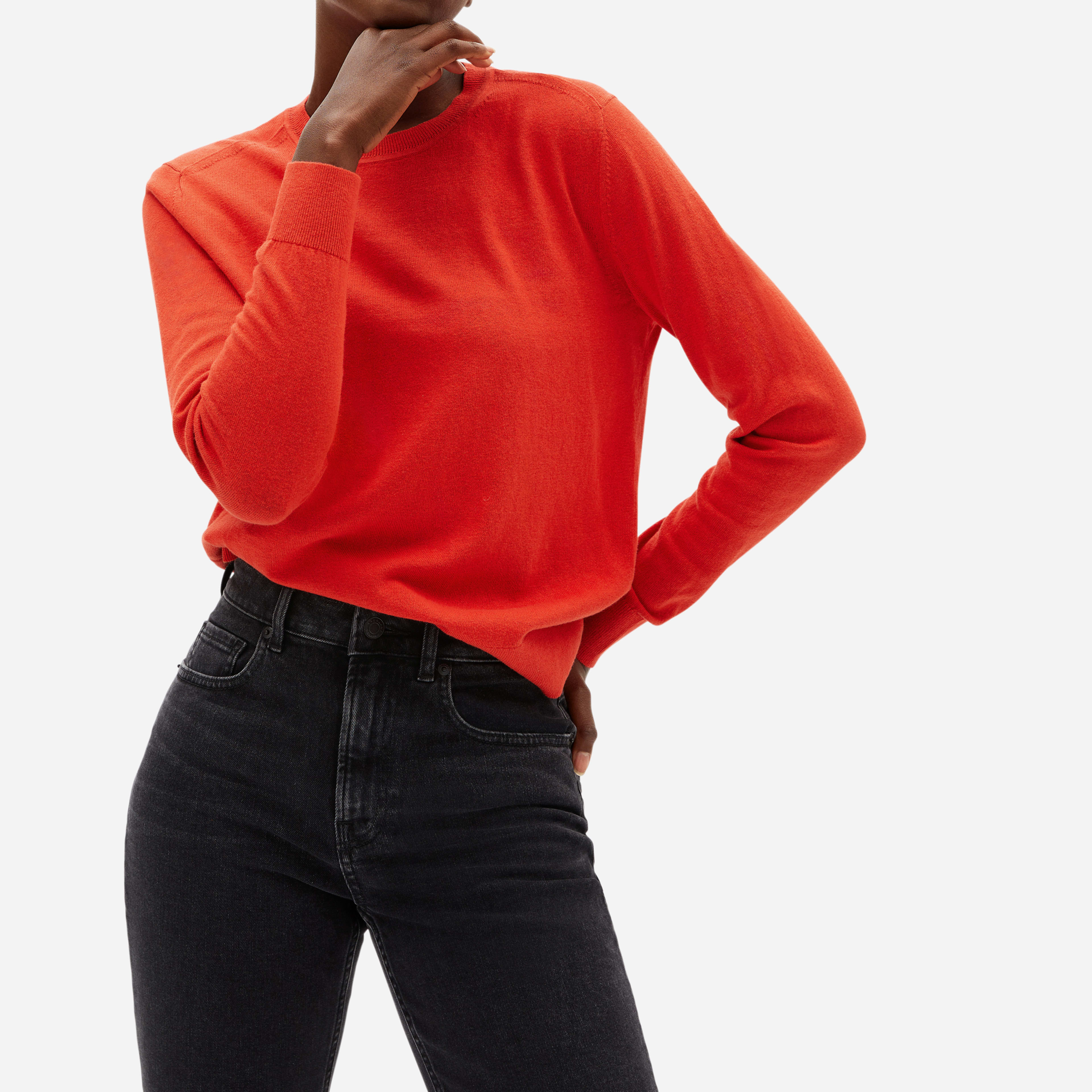 The Organic Cotton Crewneck Sweater Blood Orange Everlane