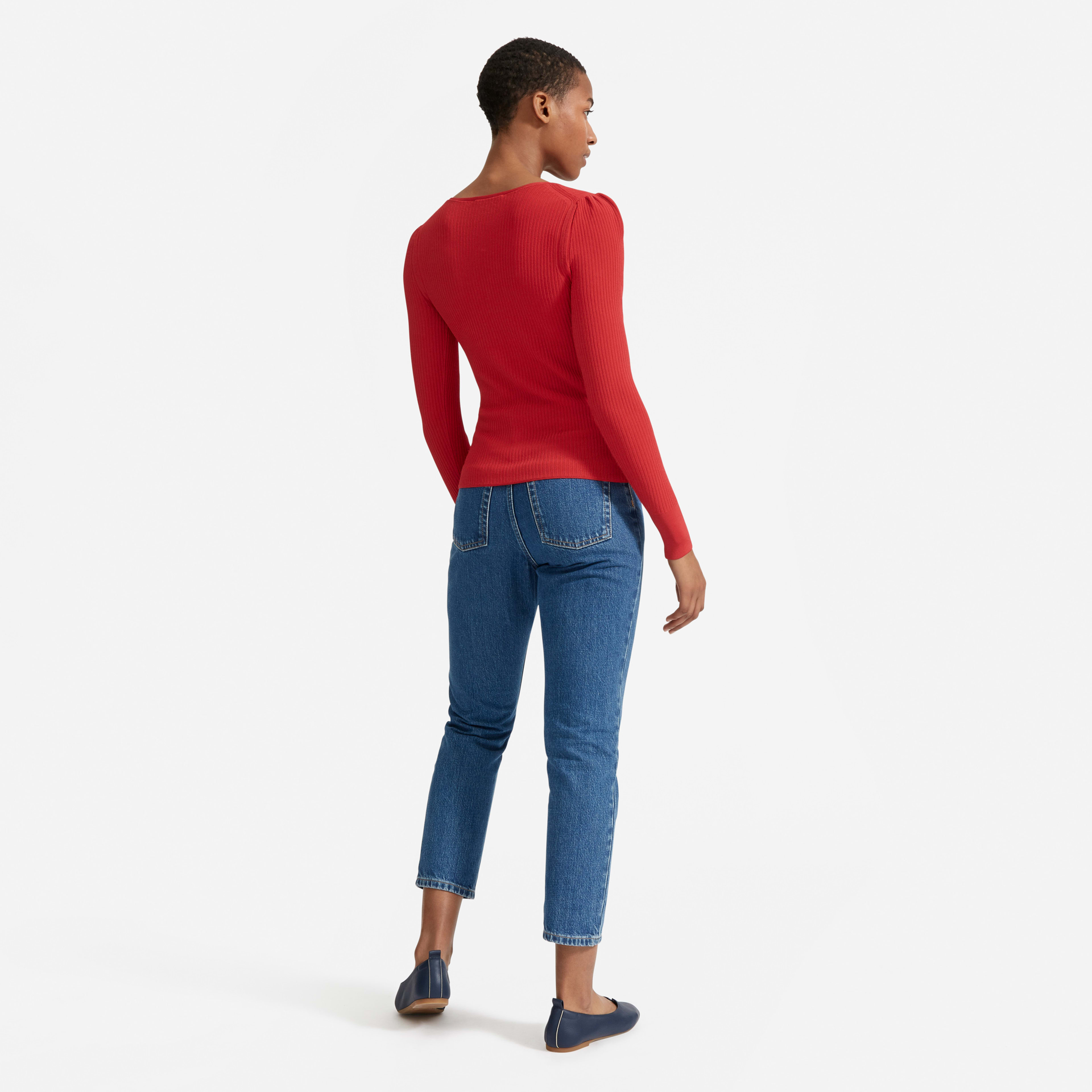The Square Neck Top Haute Red Everlane