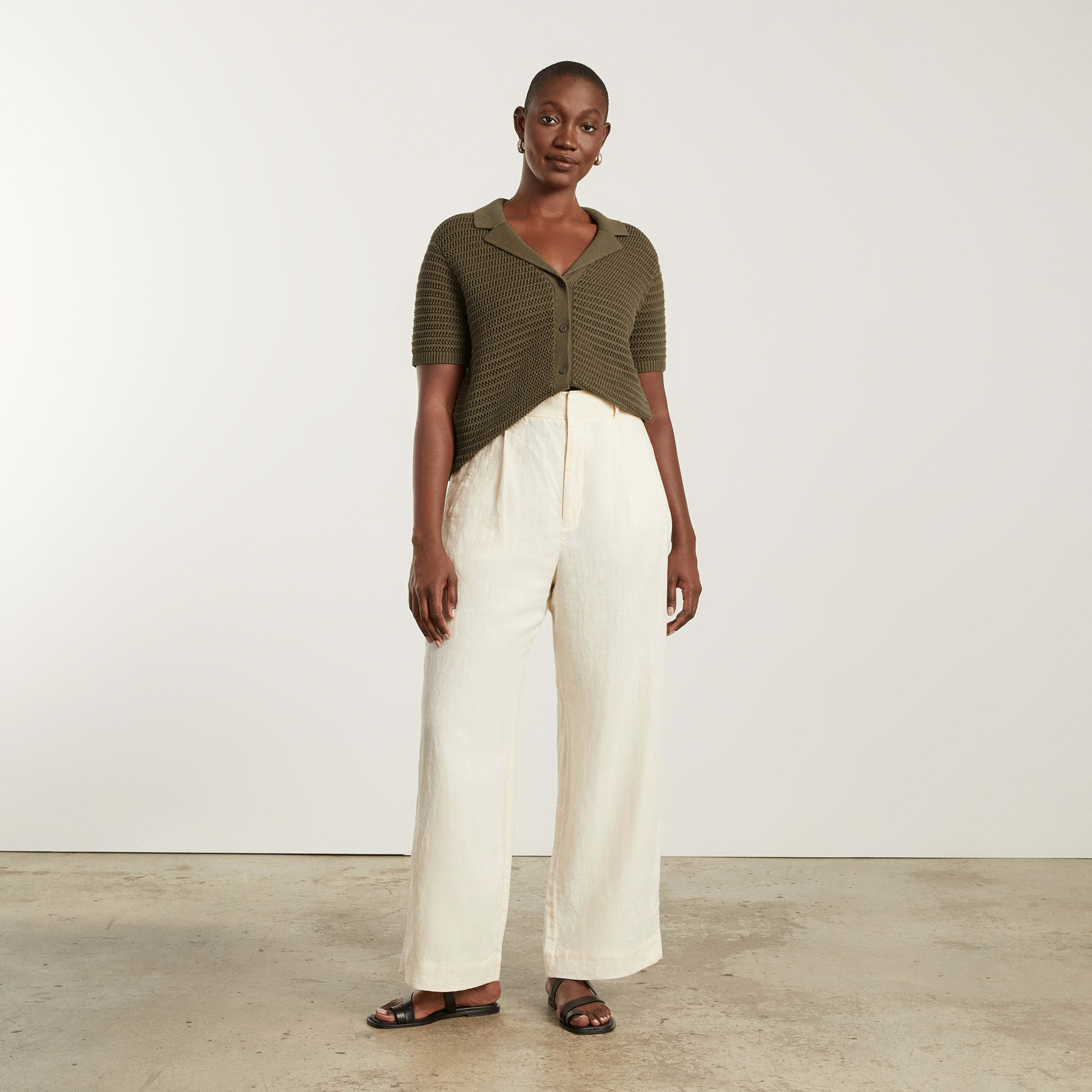 The Crochet Knit Polo Beech Everlane