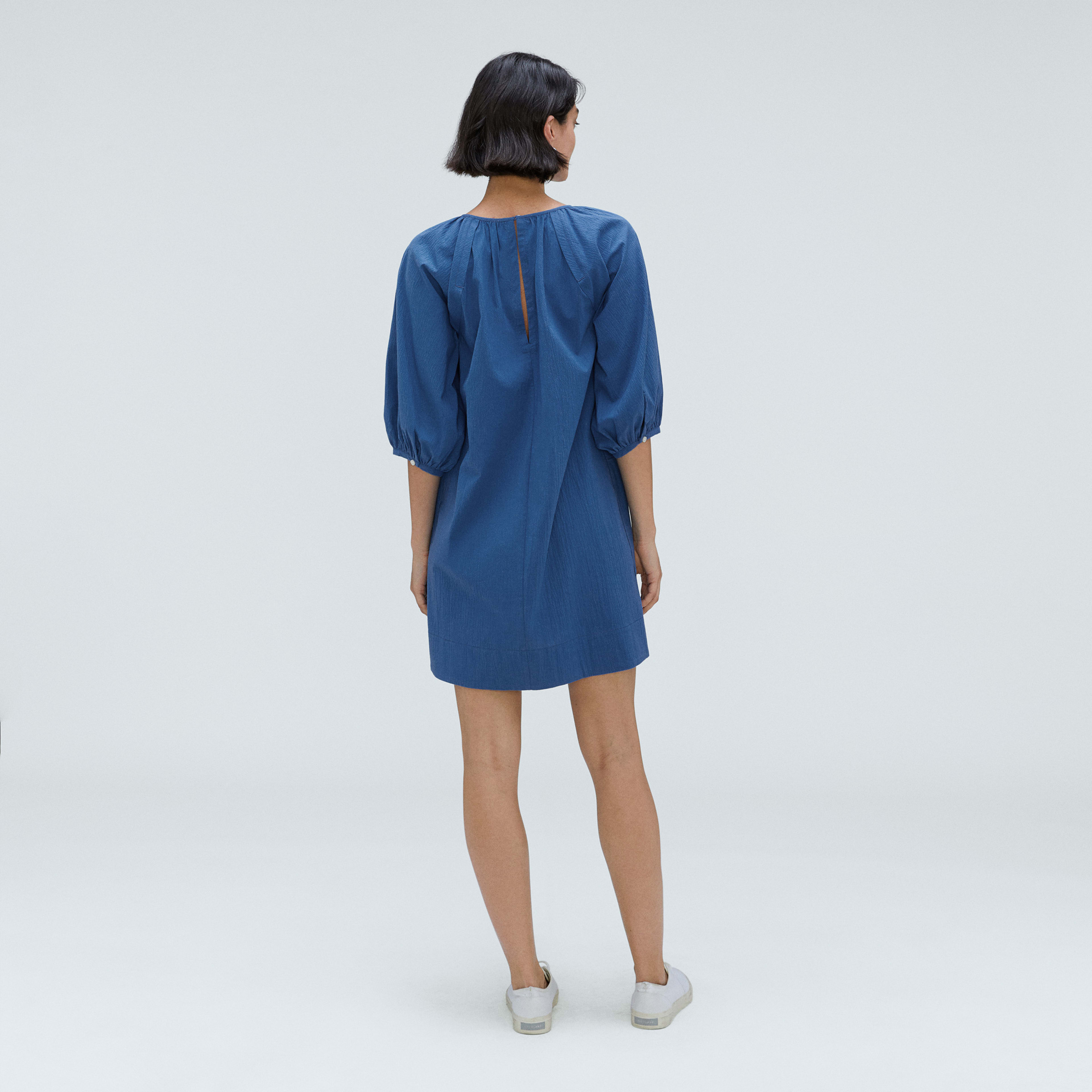 Umgee Seersucker Puff Sleeve Dress