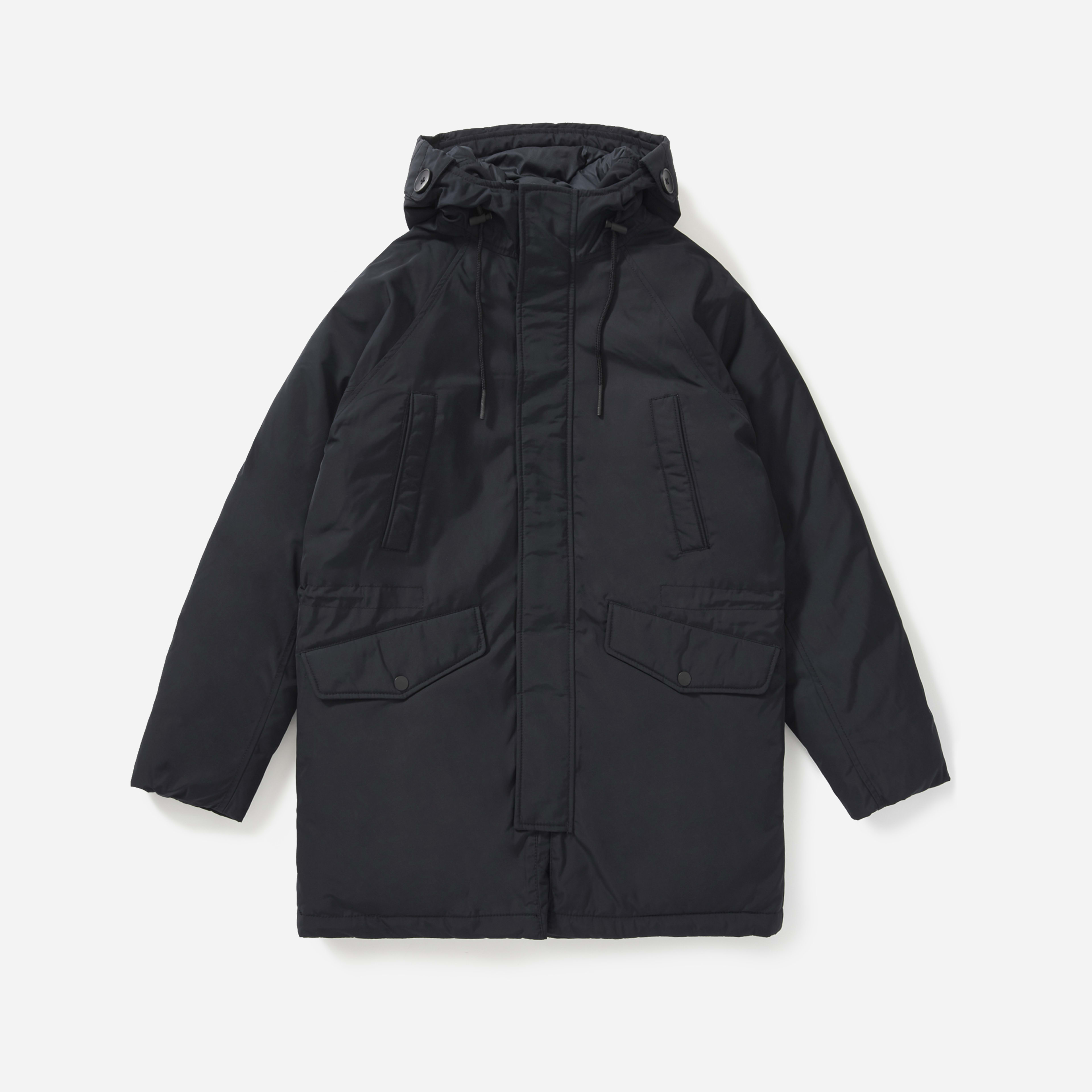 The ReNew Long Parka Black Everlane