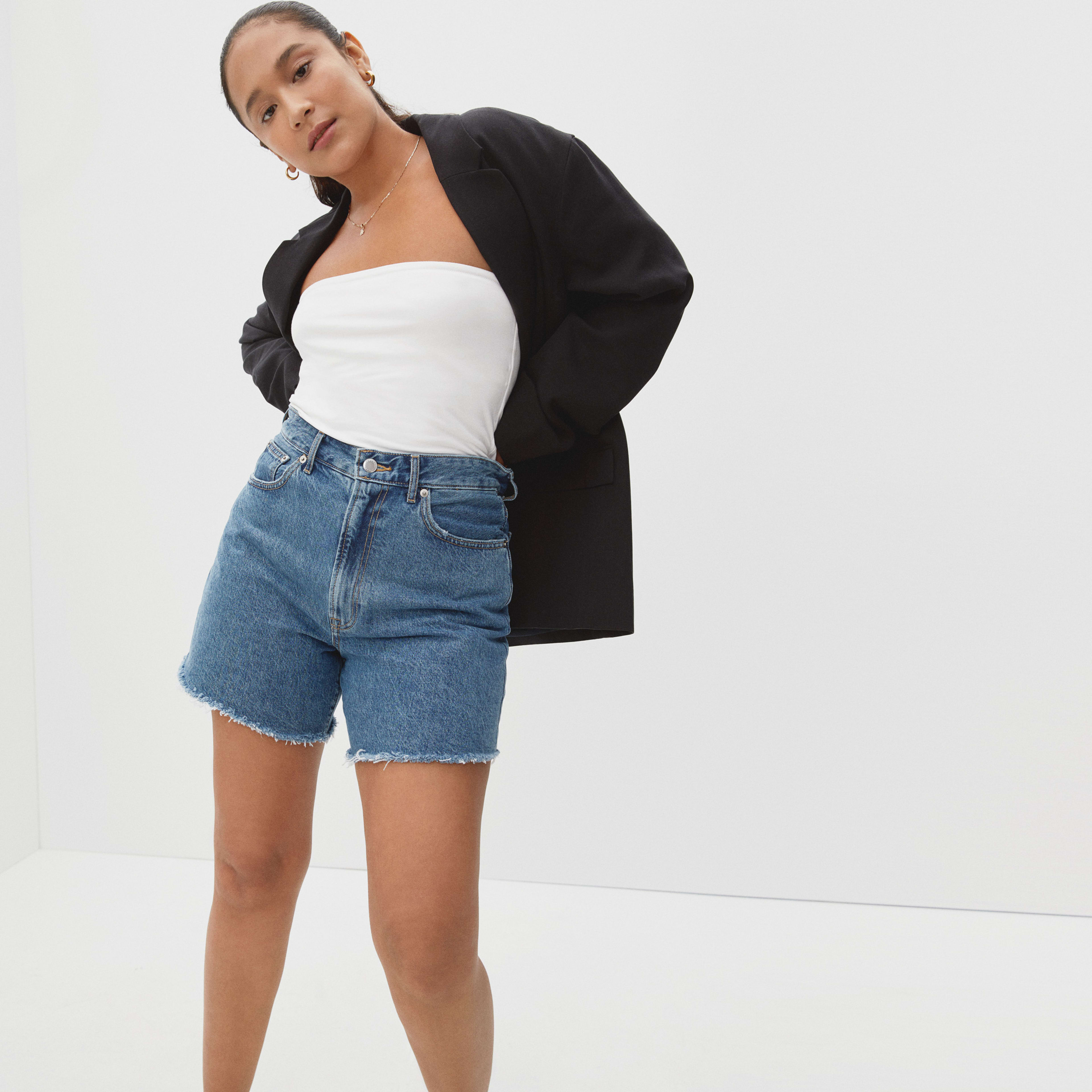 The ALine Denim Short Medium Indigo Everlane