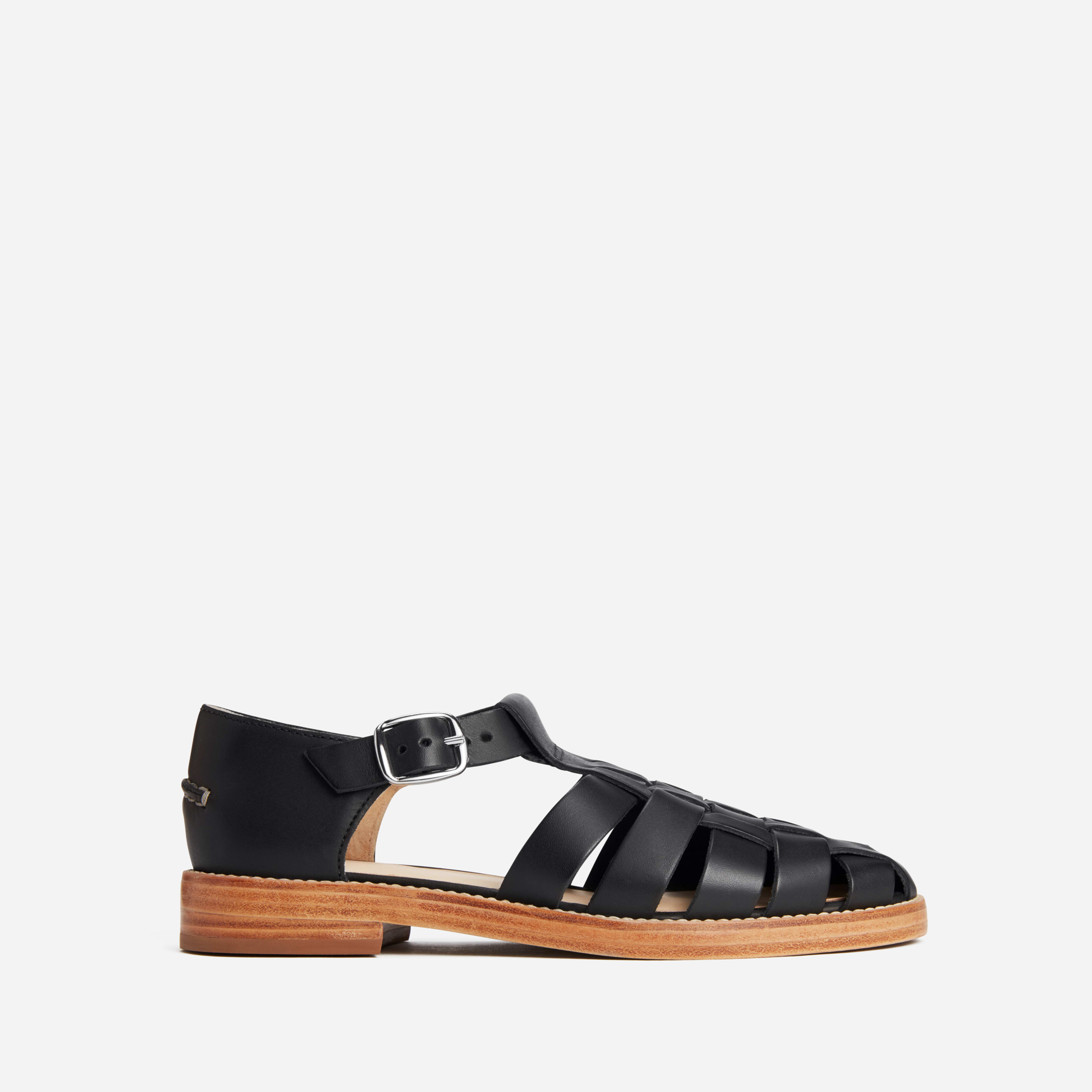 The Leather Fisherman Sandal Dark Charcoal – Everlane