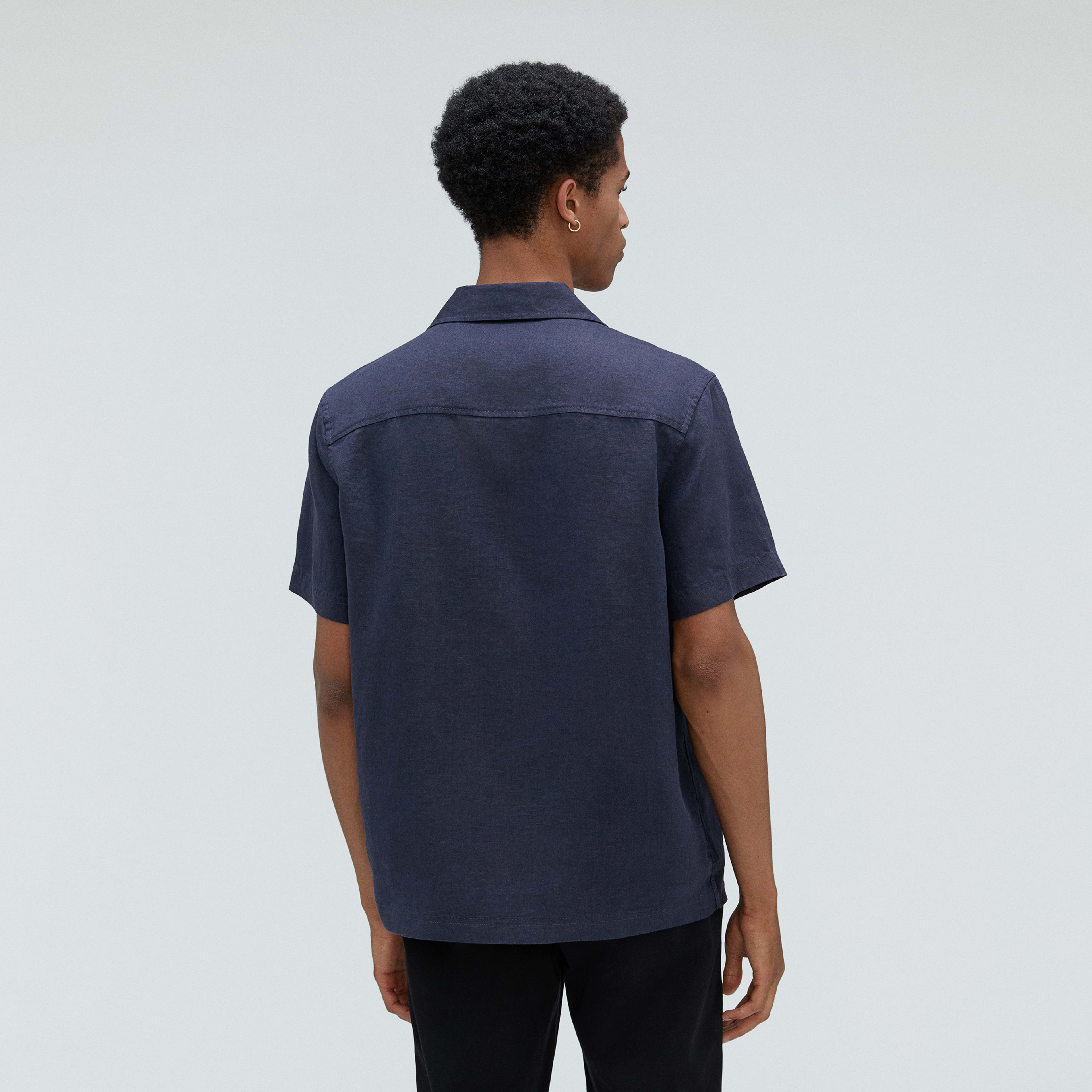 The Linen Camp Shirt Navy Everlane