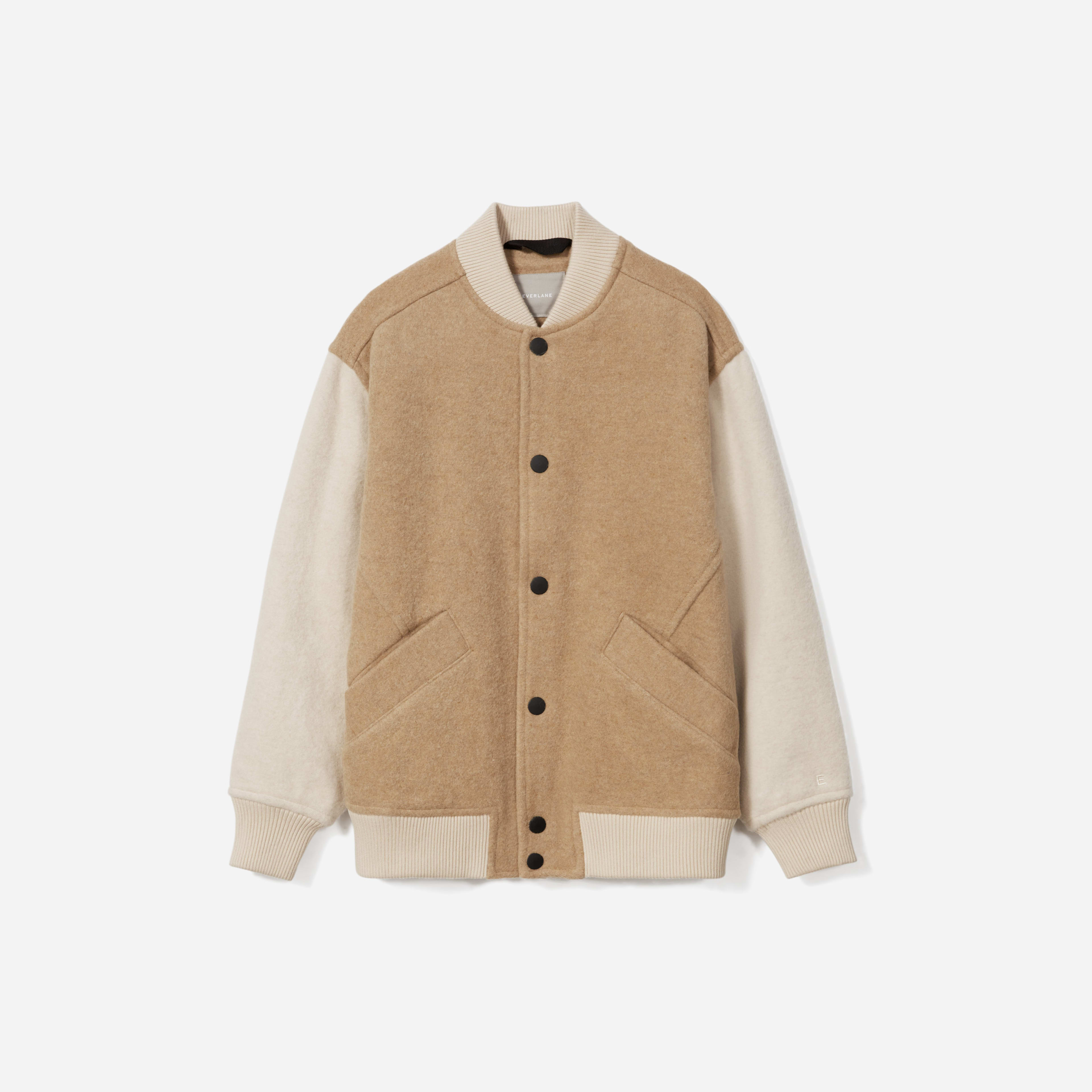 The ReWool® Varsity Bomber Light Camel / Cream Everlane