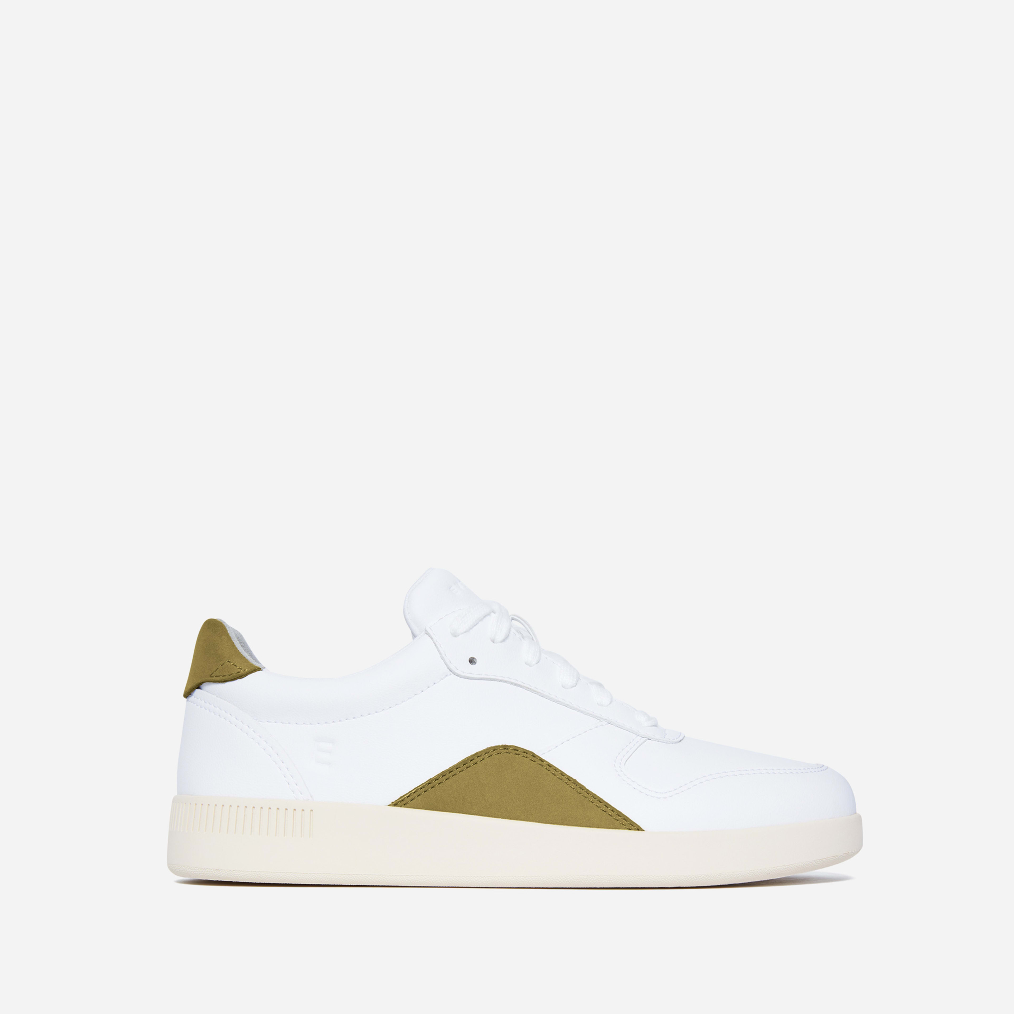 The ReLeather Court Sneaker White / Willow Green Everlane