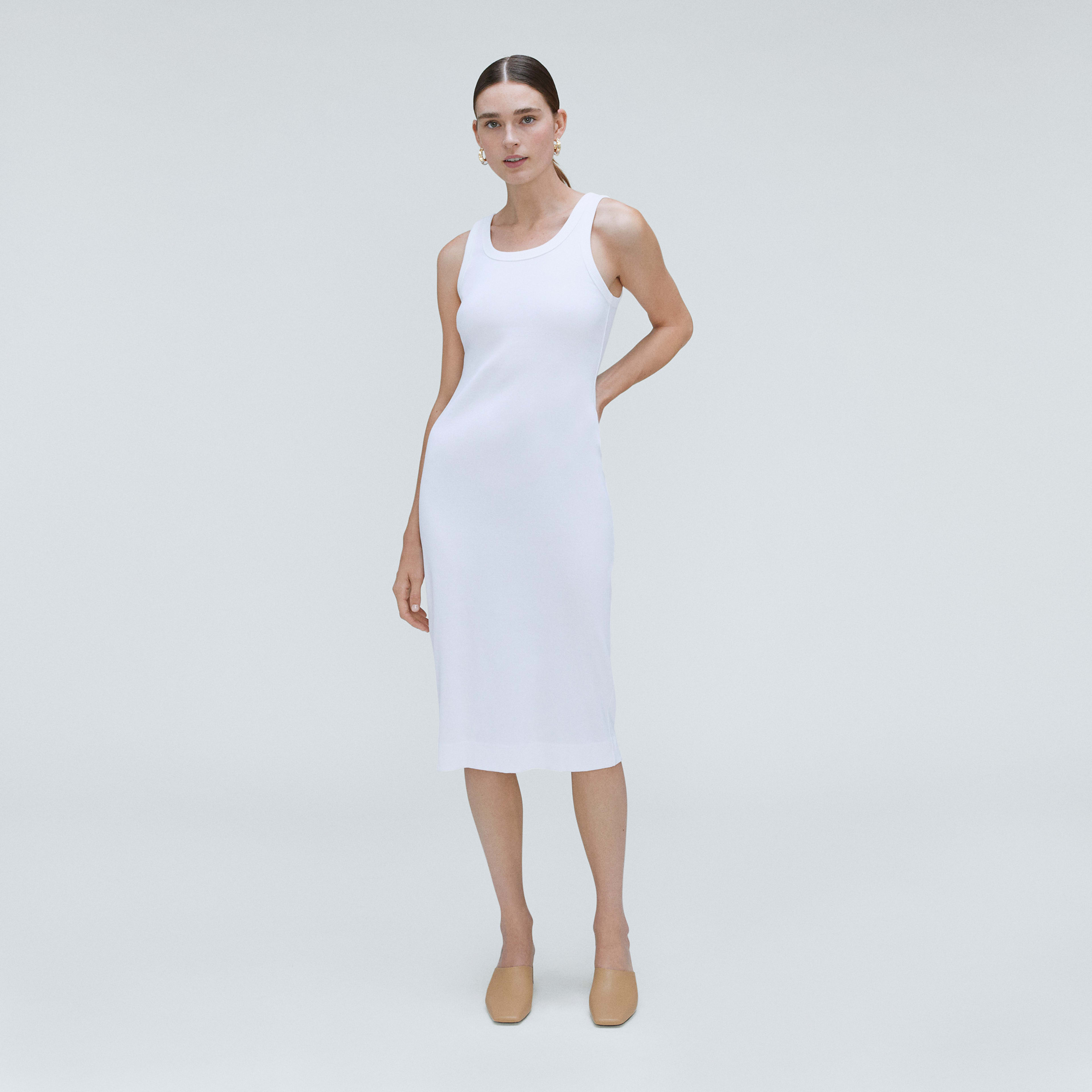 The Ribbed Tank Dress White Everlane