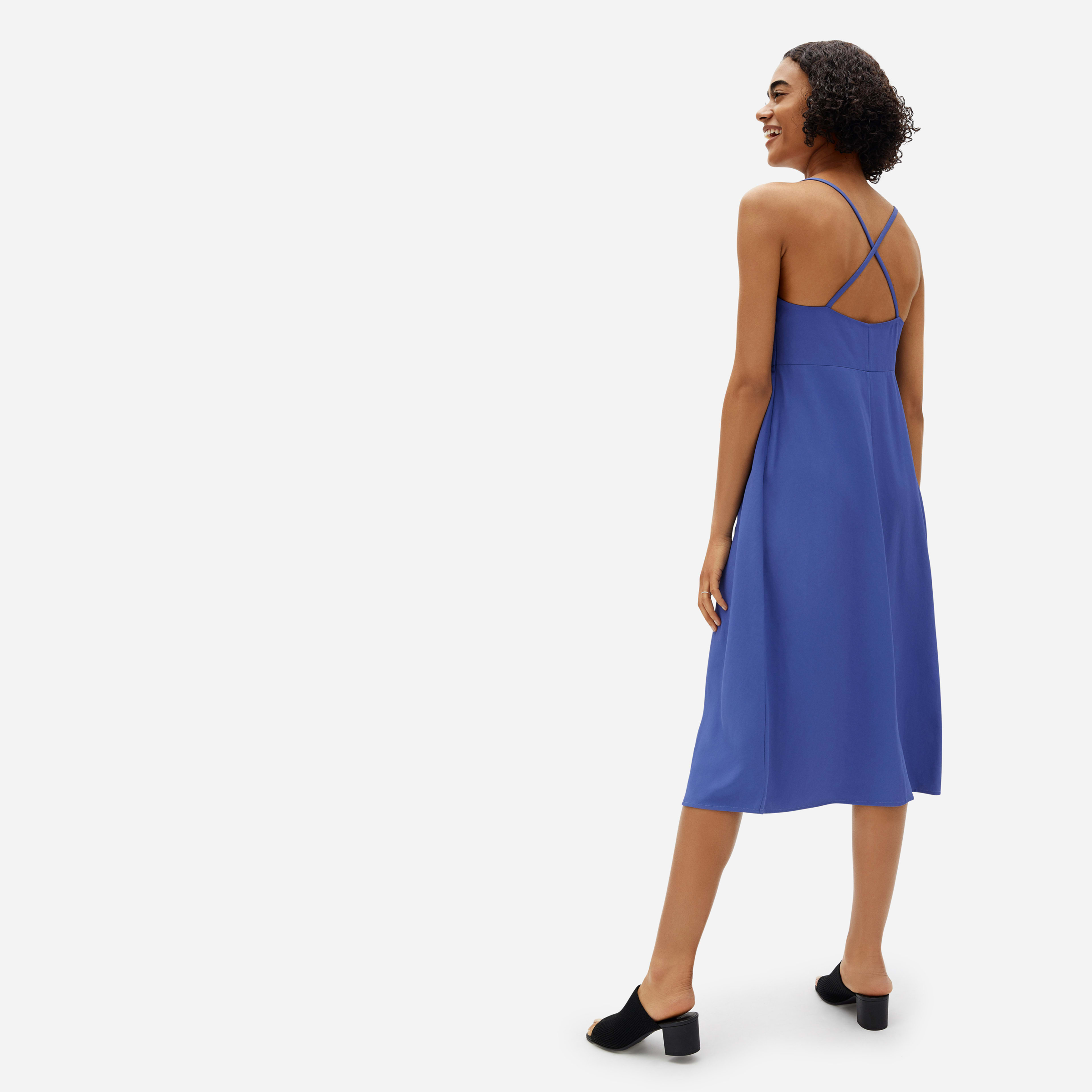 The Japanese GoWeave CrossBack Slip Dress Royal Blue Everlane