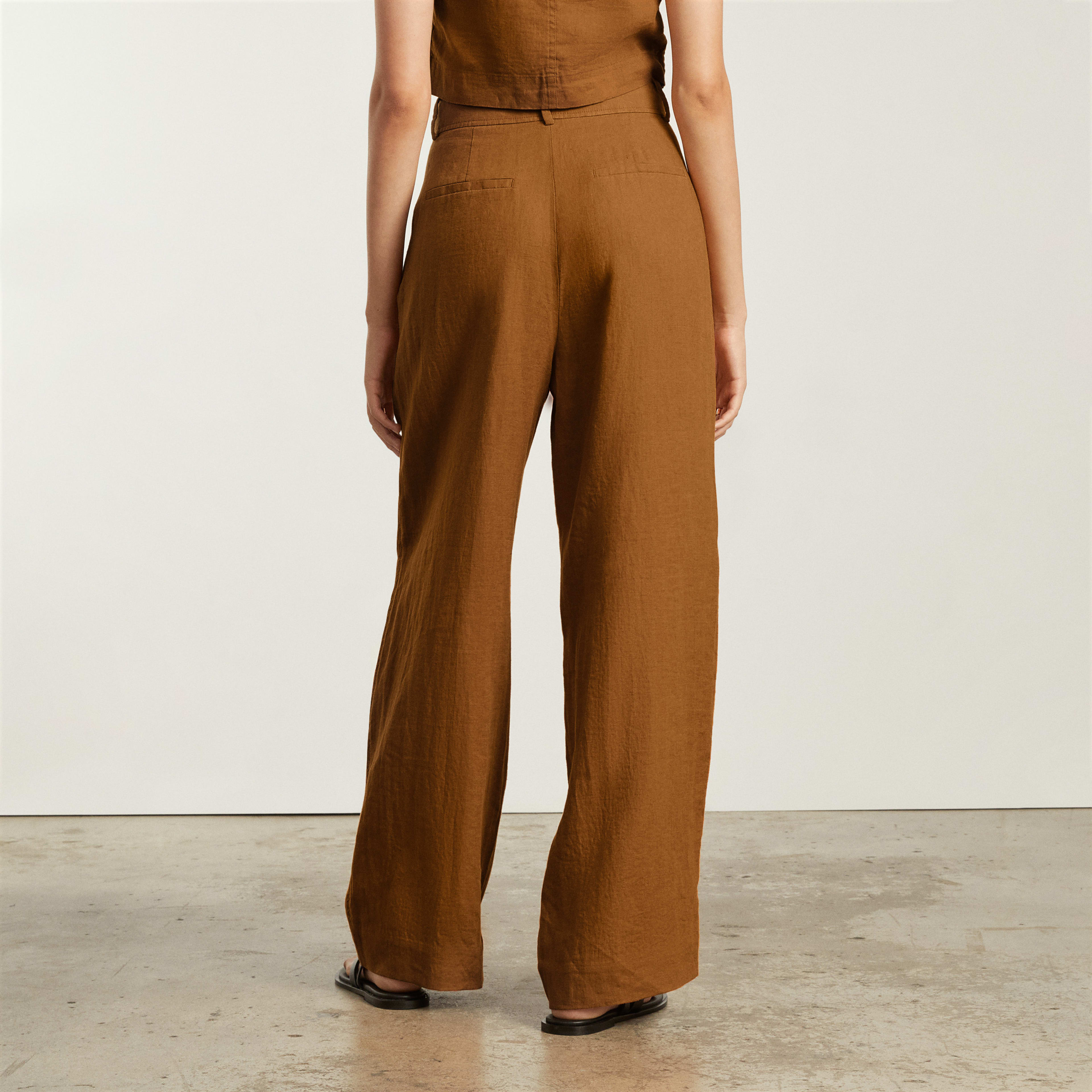 The Linen WayHigh® Drape Pant Tawny Brown Everlane