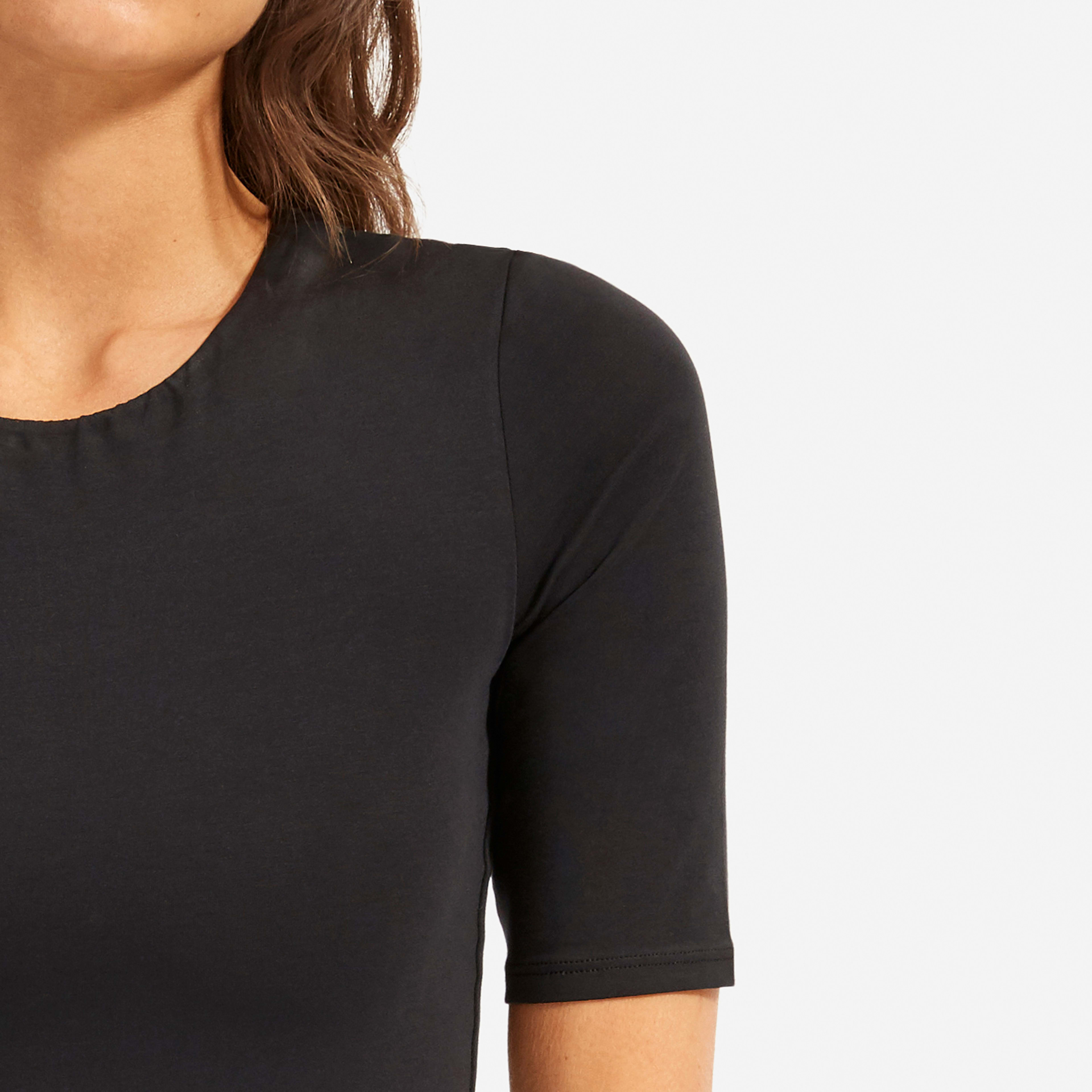The ShortSleeve Crew Neck Bodysuit Black Everlane