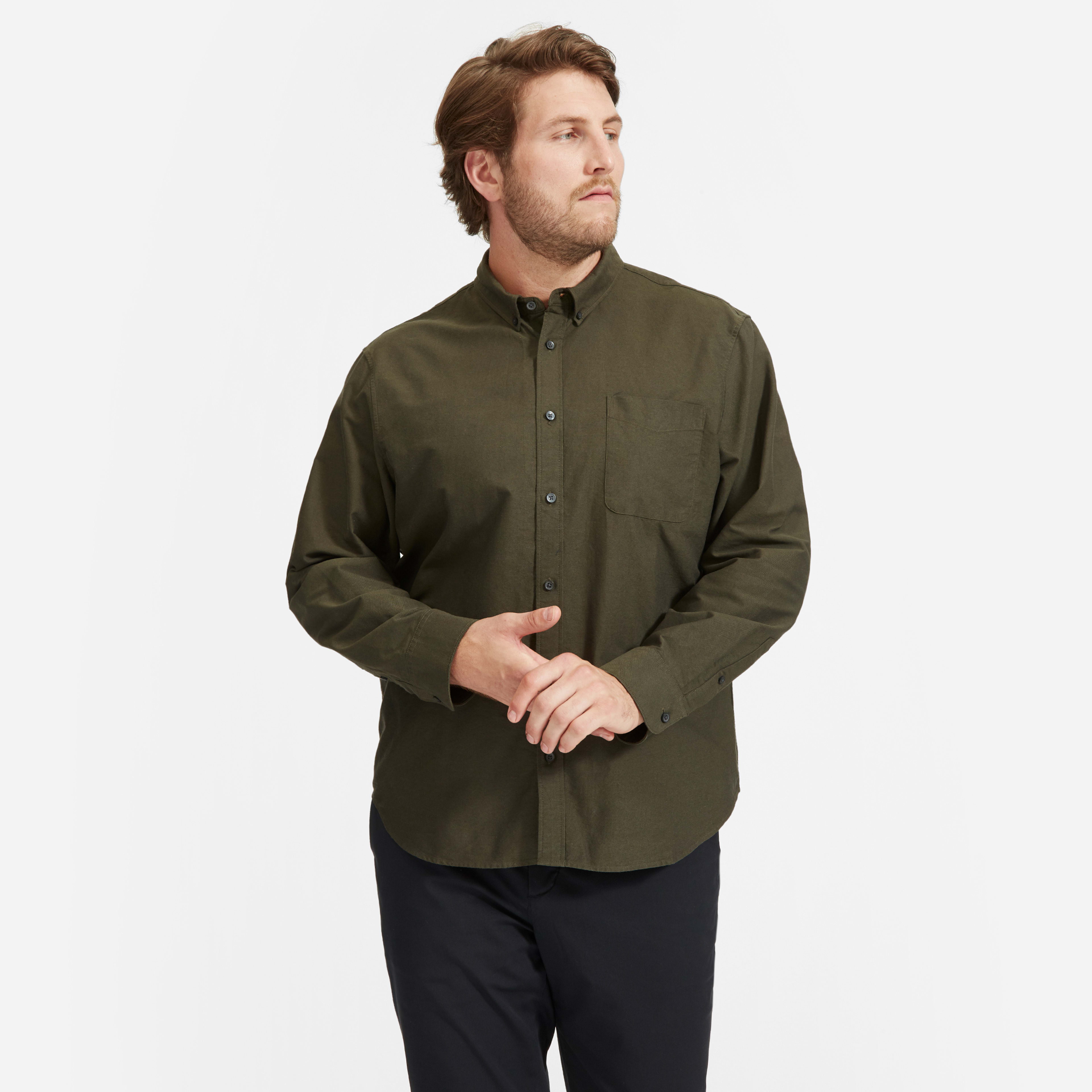 The Standard Fit Japanese Oxford Shirt | Uniform Dark Forest – Everlane