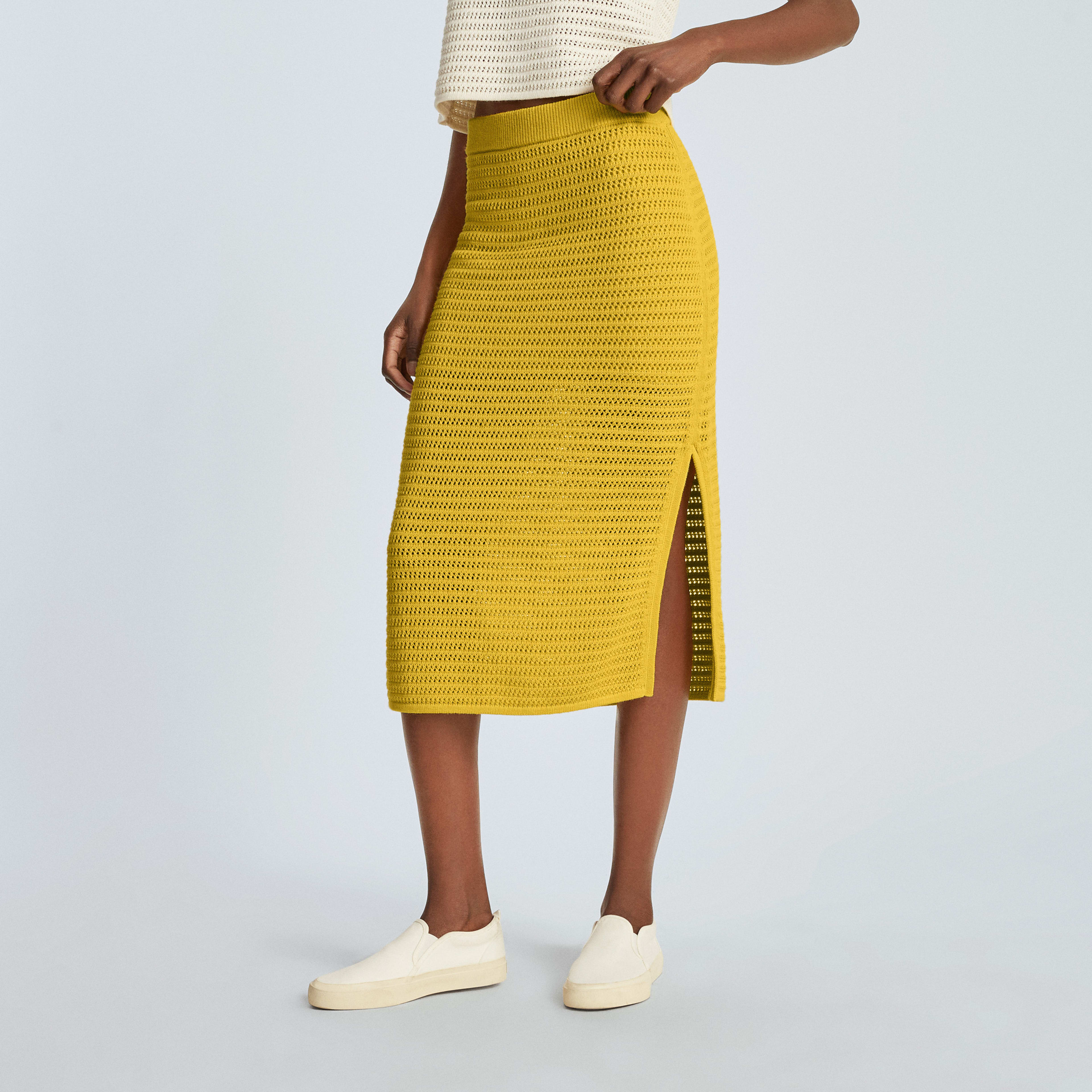 The Crochet Knit Skirt Super Lemon Everlane