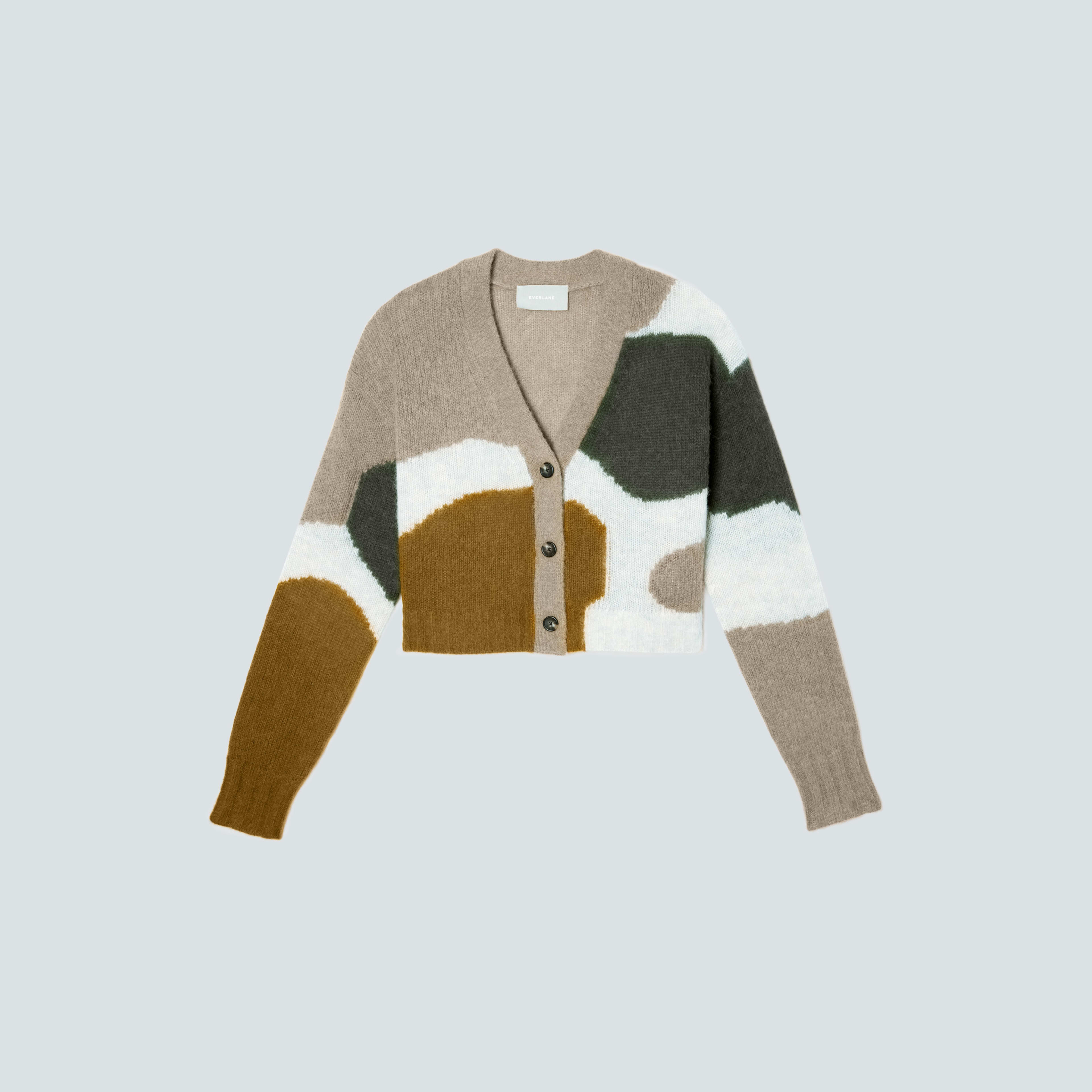 Solid V-neck Cardigan Tapered Two Piece Set