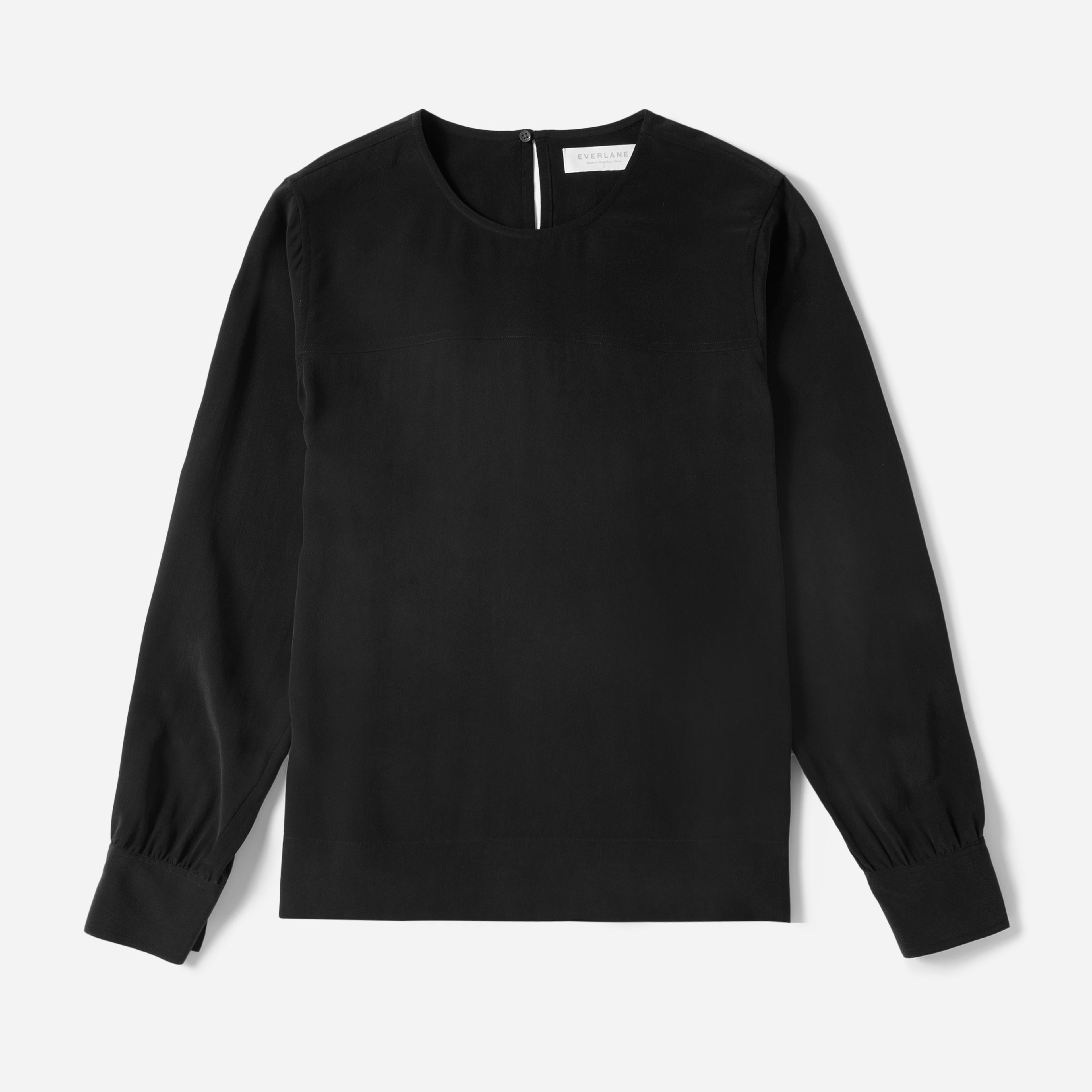 The Silk Long-Sleeve Blouse Black – Everlane