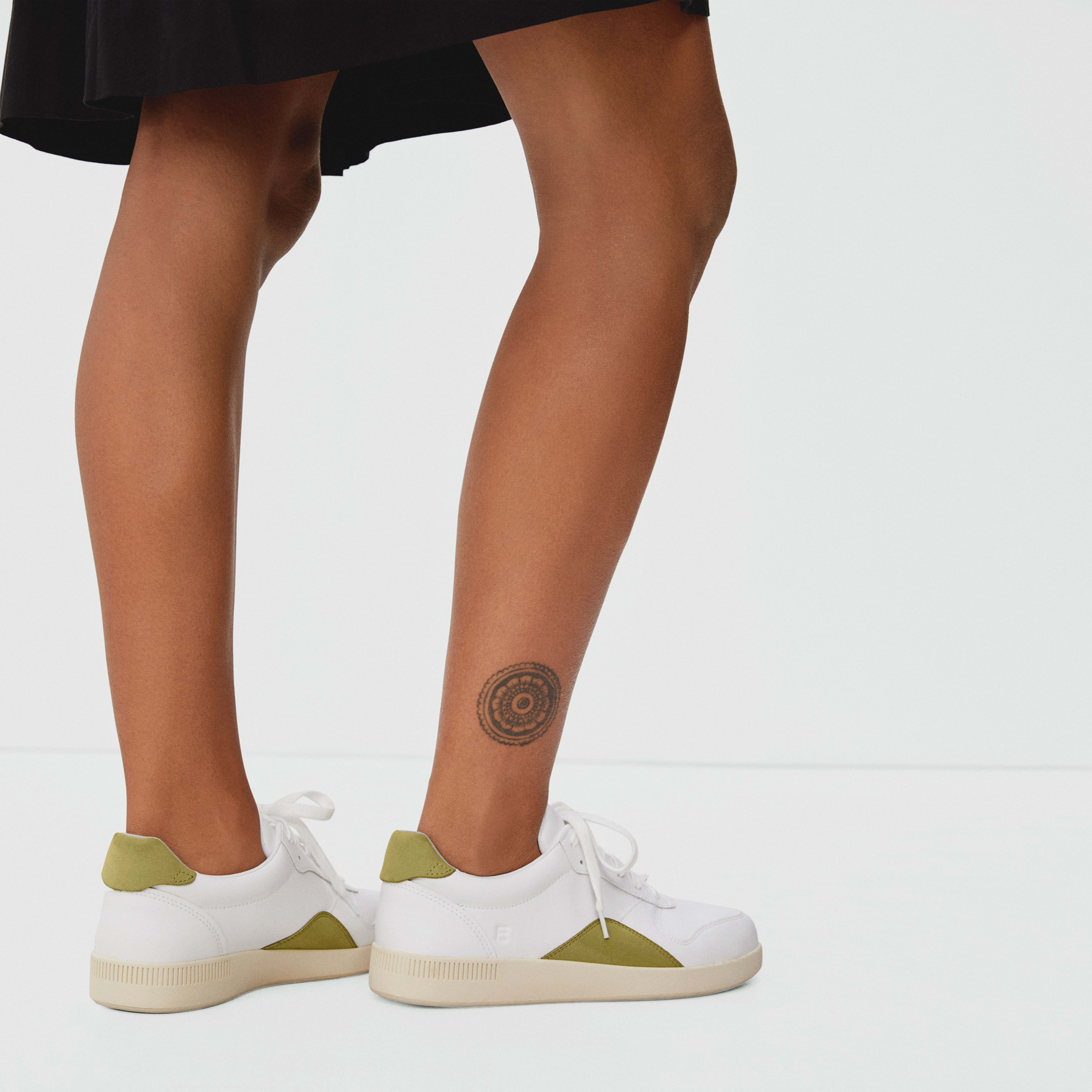 The ReLeather® Court Sneaker White / Willow Green Everlane