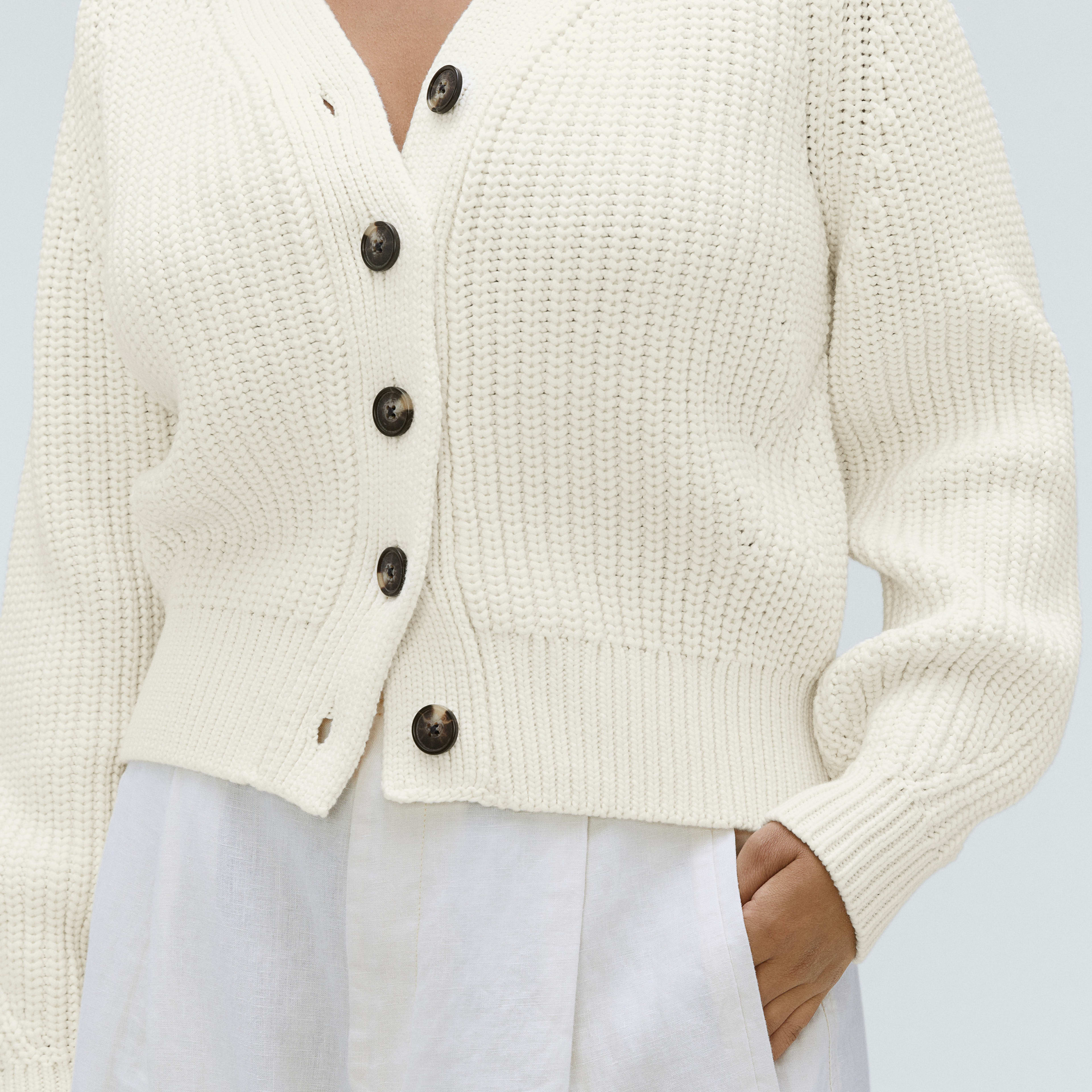 The Texture Cotton Cardigan Canvas Everlane