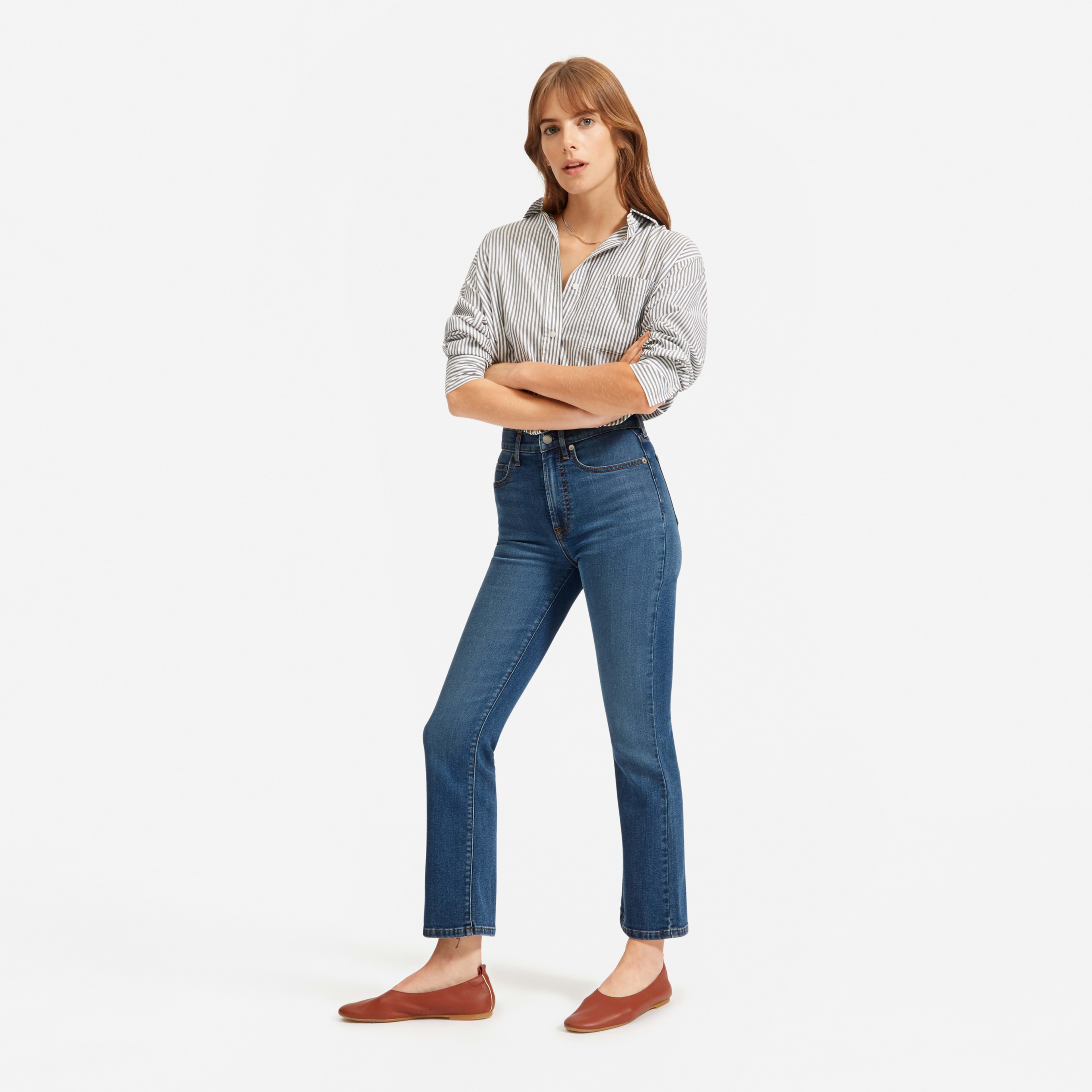 The Authentic Stretch Skinny Bootcut Mid Blue – Everlane