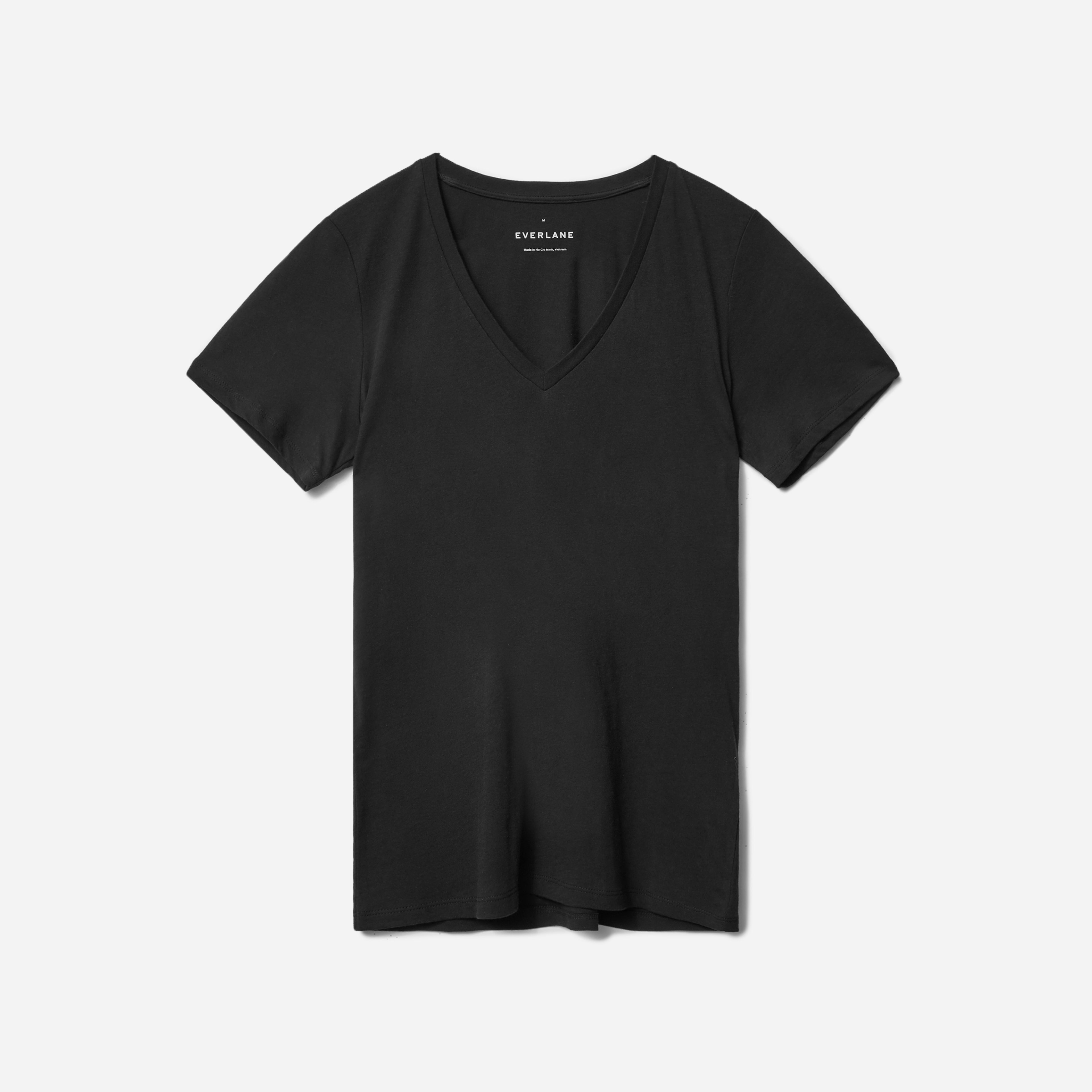 The Organic Cotton V-Neck Black – Everlane