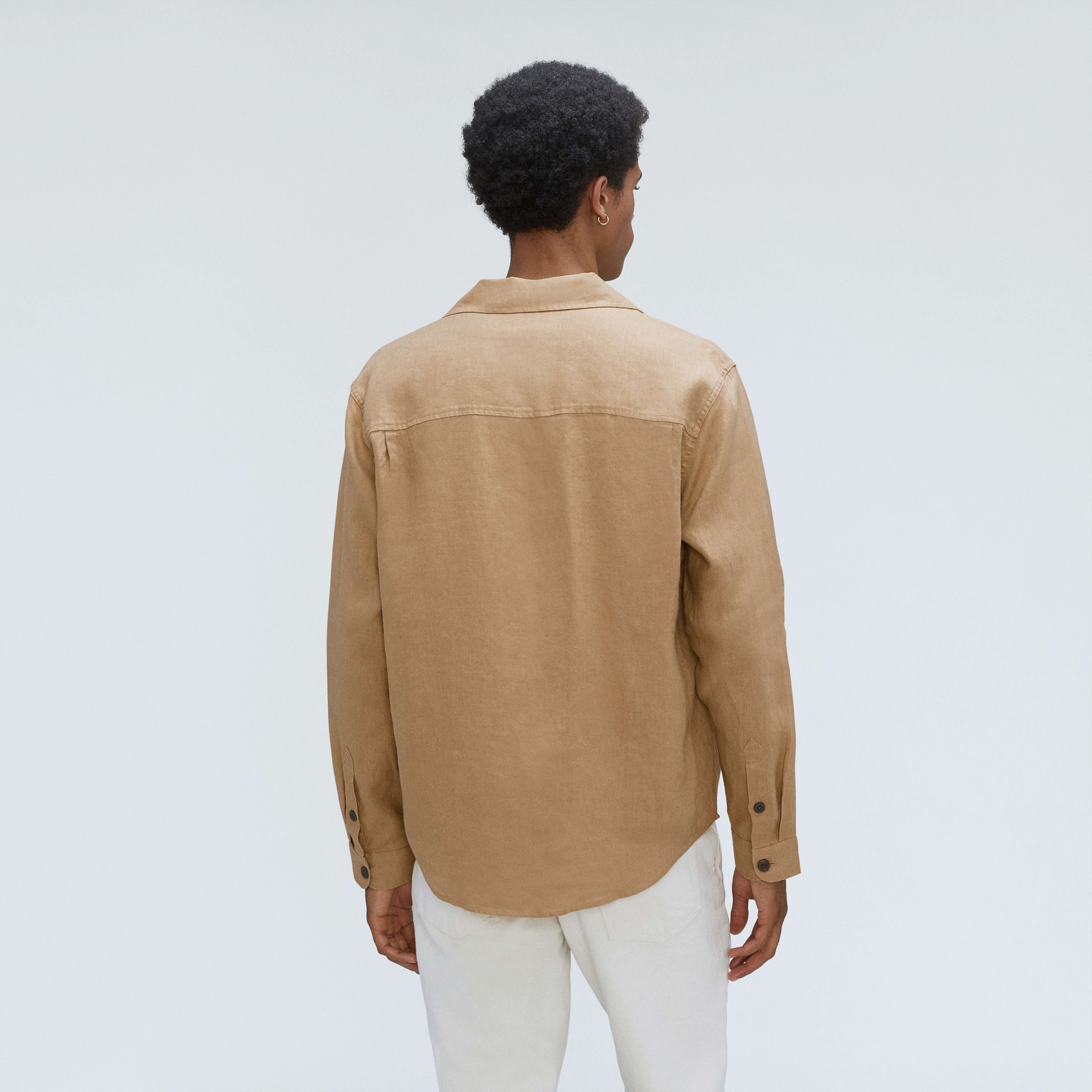 The Long Sleeve Linen Camp Shirt Iced Coffee Everlane