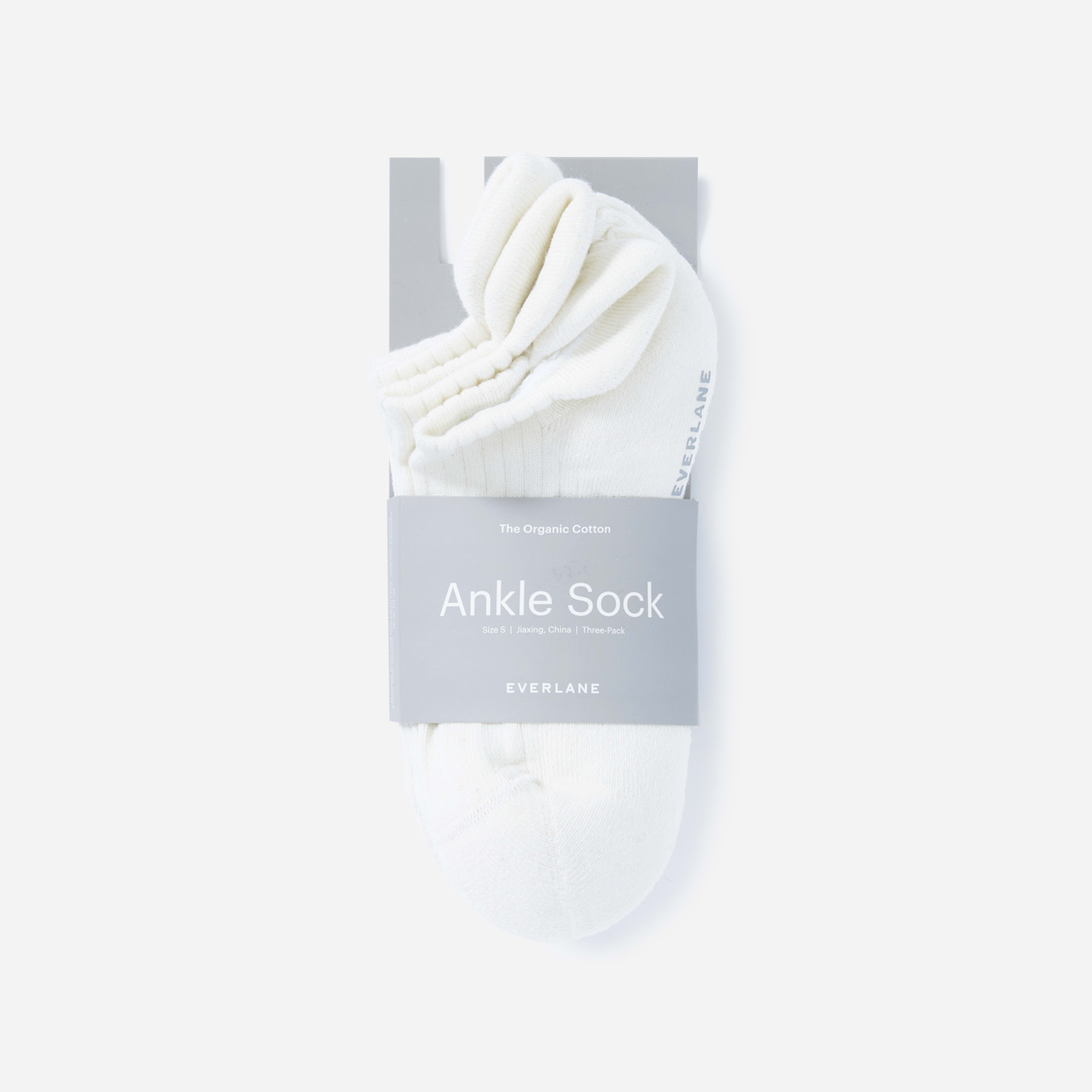 The Organic Cotton Ankle Sock 3Pack White Everlane