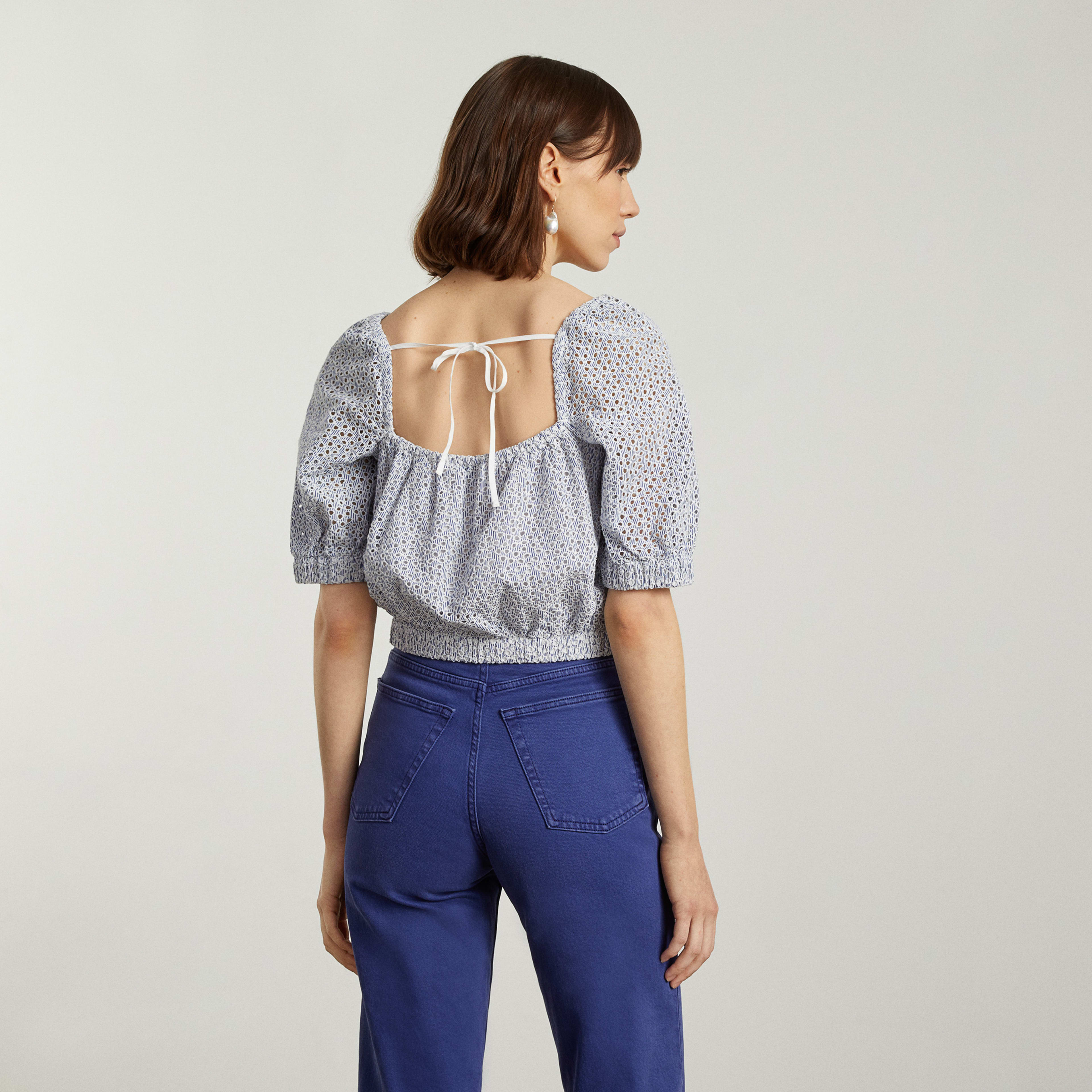 Eyelet Puff Sleeve Top main image 0