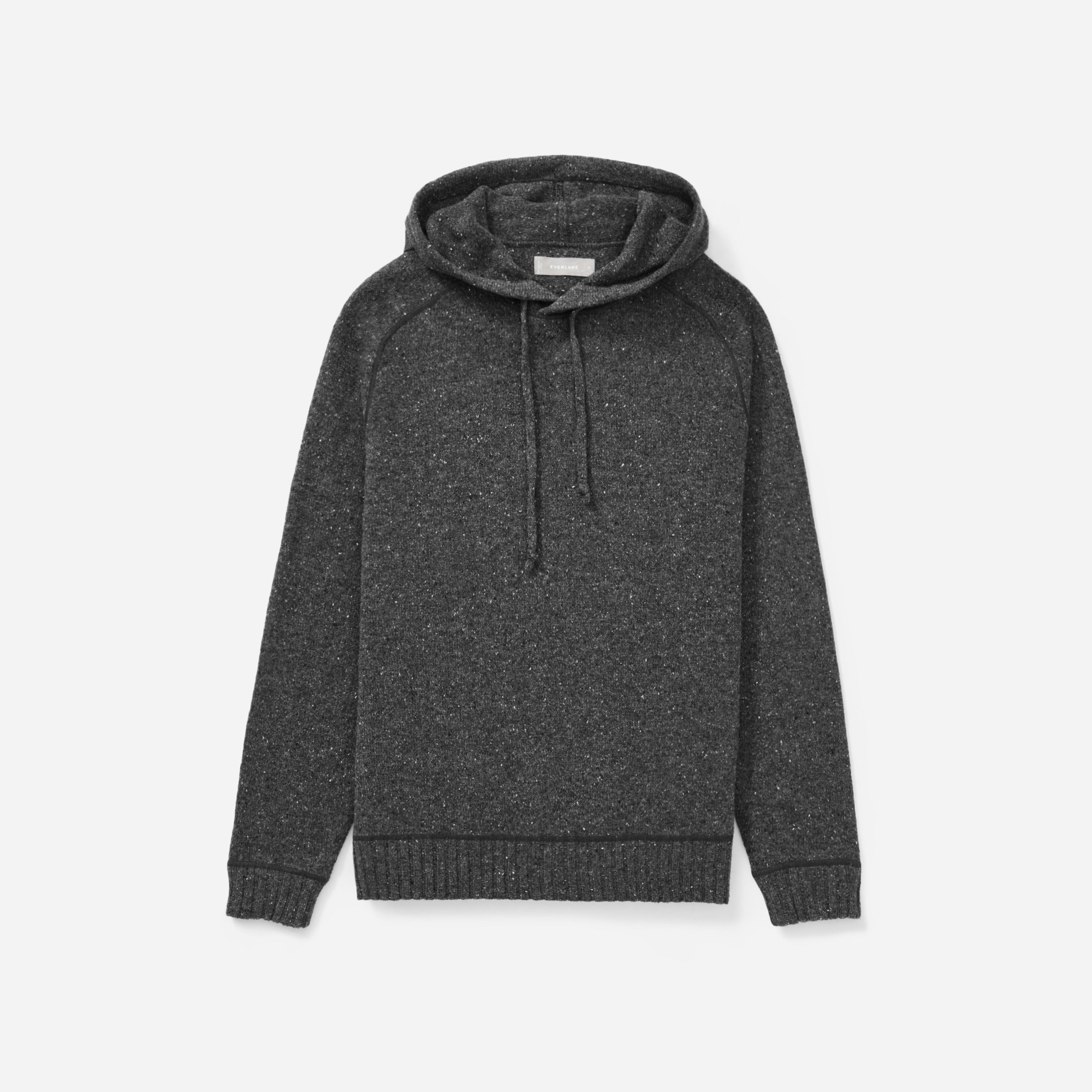 The Heavyweight Cashmere Hoodie Dark Grey Donegal Everlane