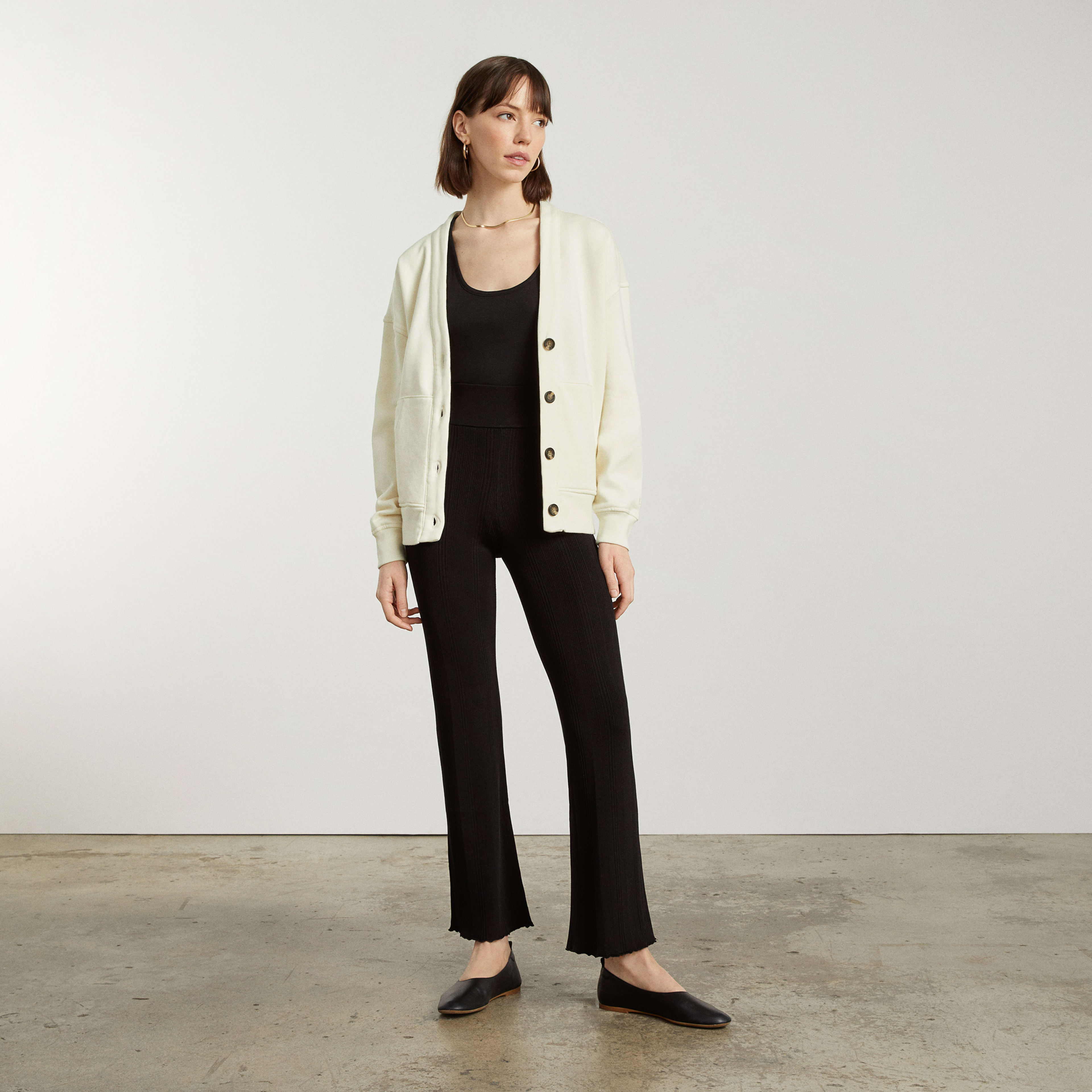 The Organic Cotton Varsity Cardigan Canvas Everlane