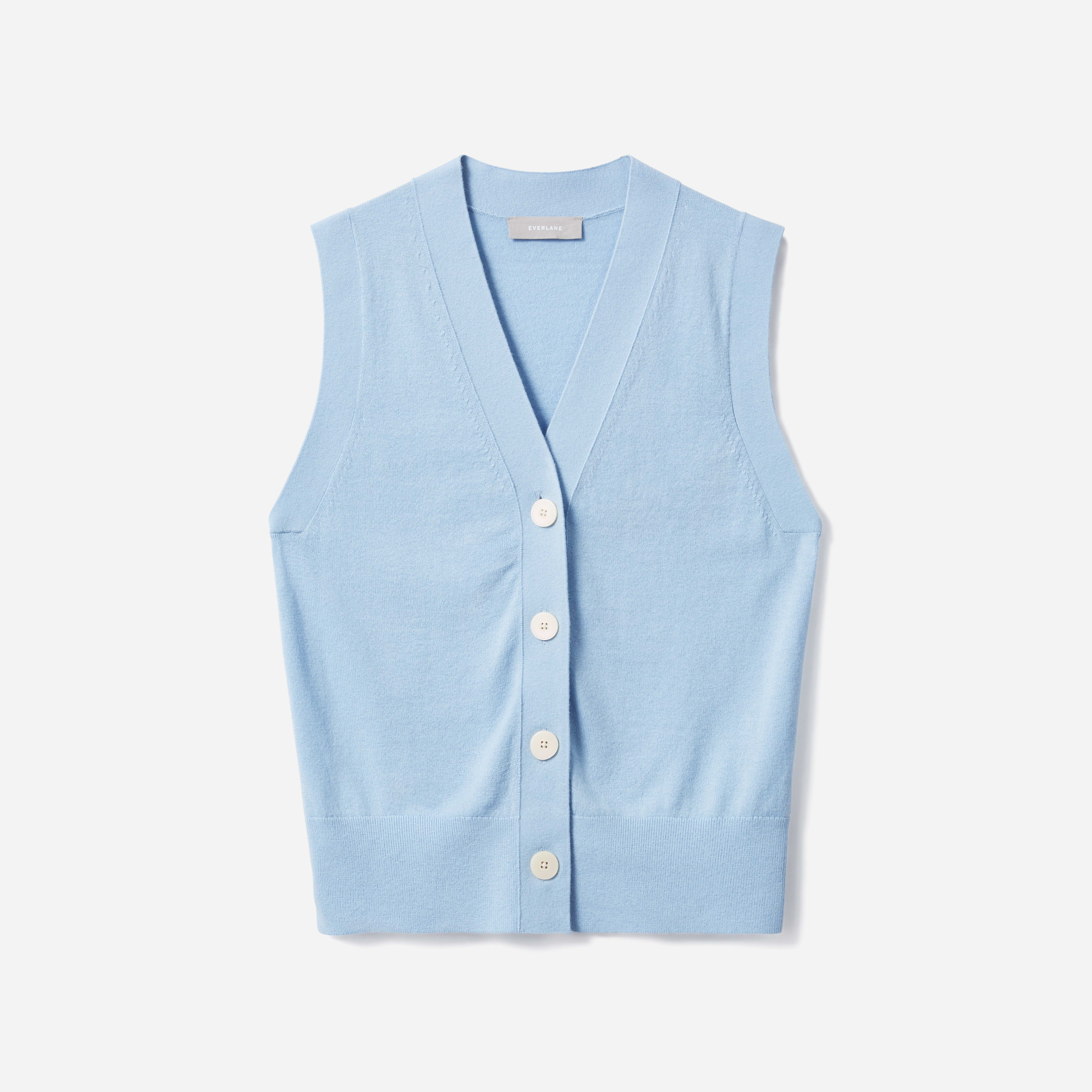 The CottonMerino Sweater Vest Steel Blue Everlane