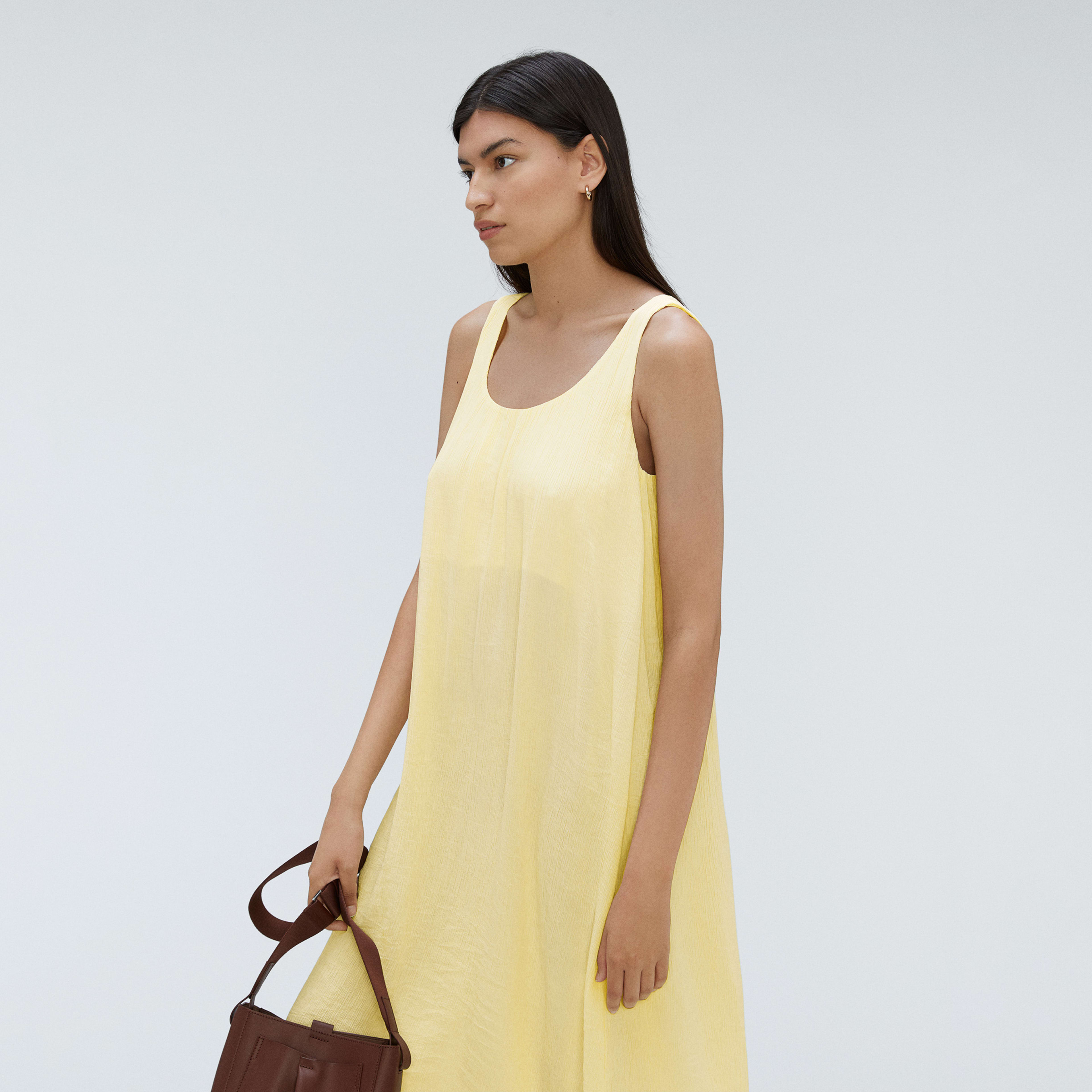 The Naia™ Ripple Tank Dress Pastel Yellow Everlane
